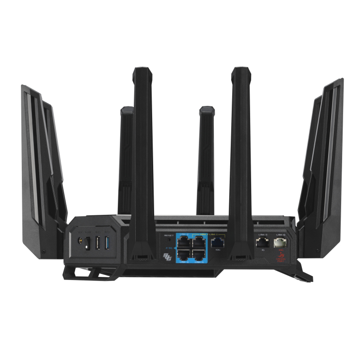 ASUS ROG Rapture GT-BE98 router inalmbrico 10 Gigabit Ethernet Quad-band (2.4 GHz / 5 GHz-1 / 5 GHz-2 / 6 GHz) Negro