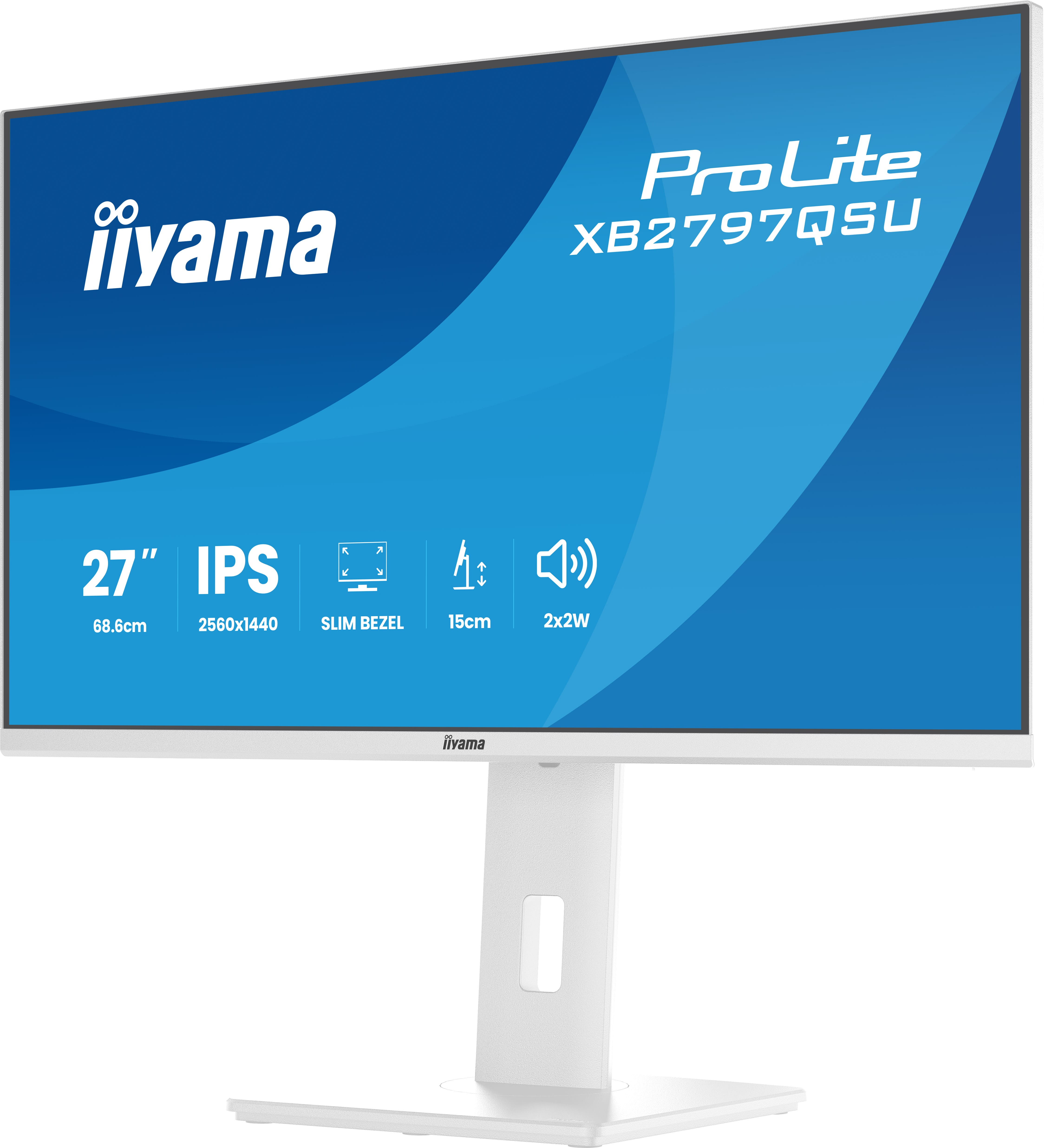 iiyama ProLite XB2797QSU-W1 �cran plat de PC 68,6 cm (27) 2560 x 1440 pixels Quad HD LED Blanc