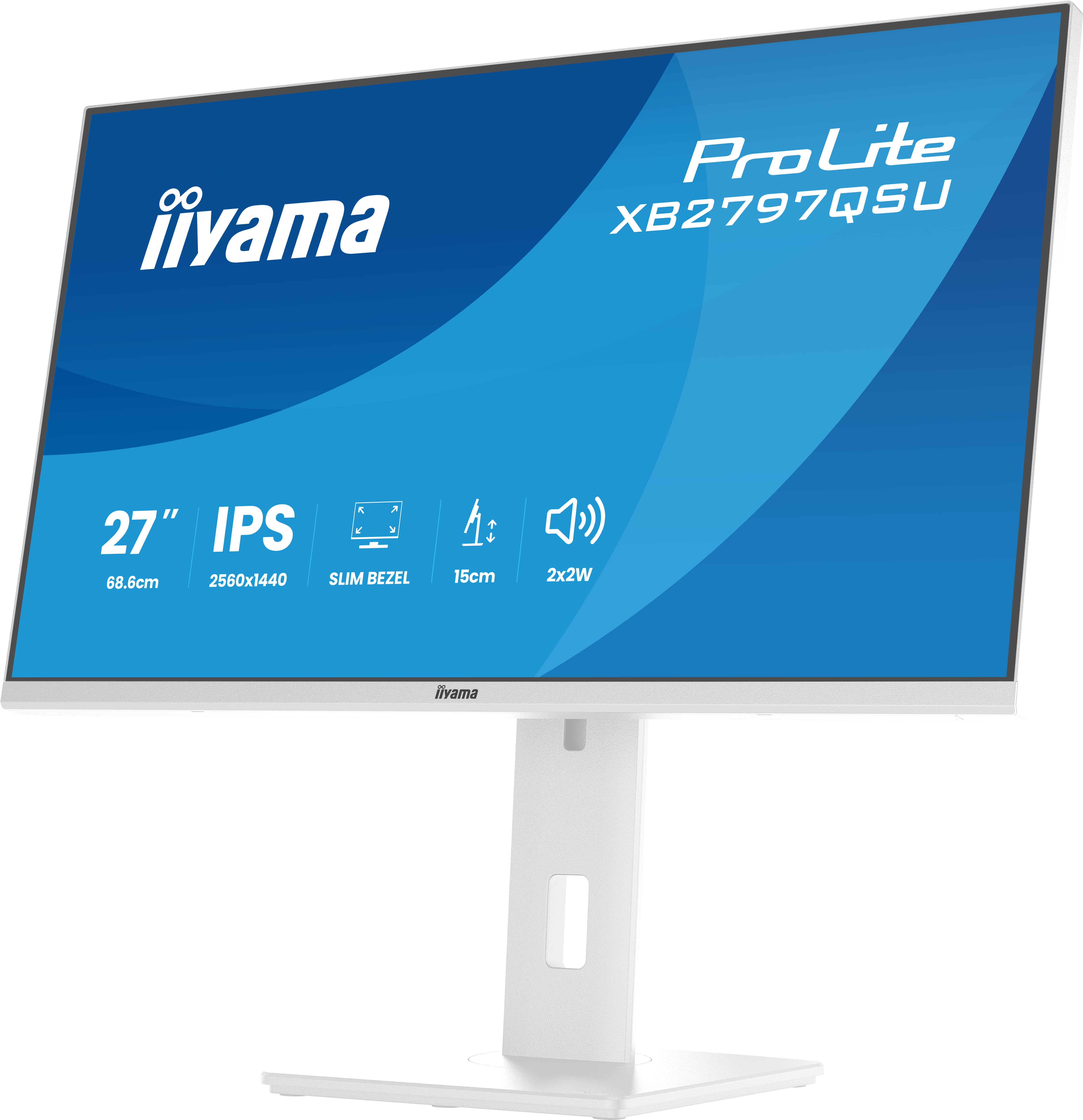 iiyama ProLite XB2797QSU-W1 �cran plat de PC 68,6 cm (27) 2560 x 1440 pixels Quad HD LED Blanc