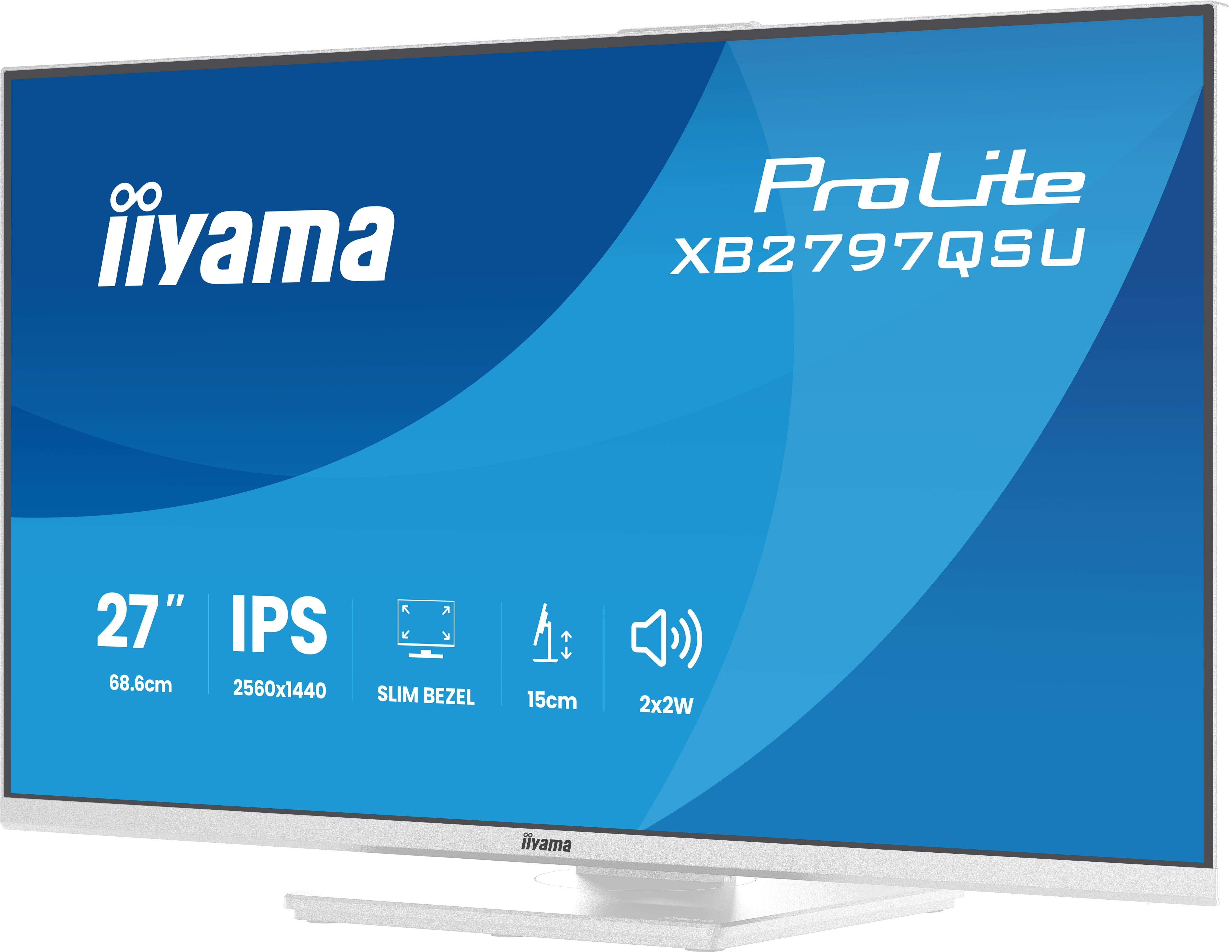 iiyama ProLite XB2797QSU-W1 �cran plat de PC 68,6 cm (27) 2560 x 1440 pixels Quad HD LED Blanc