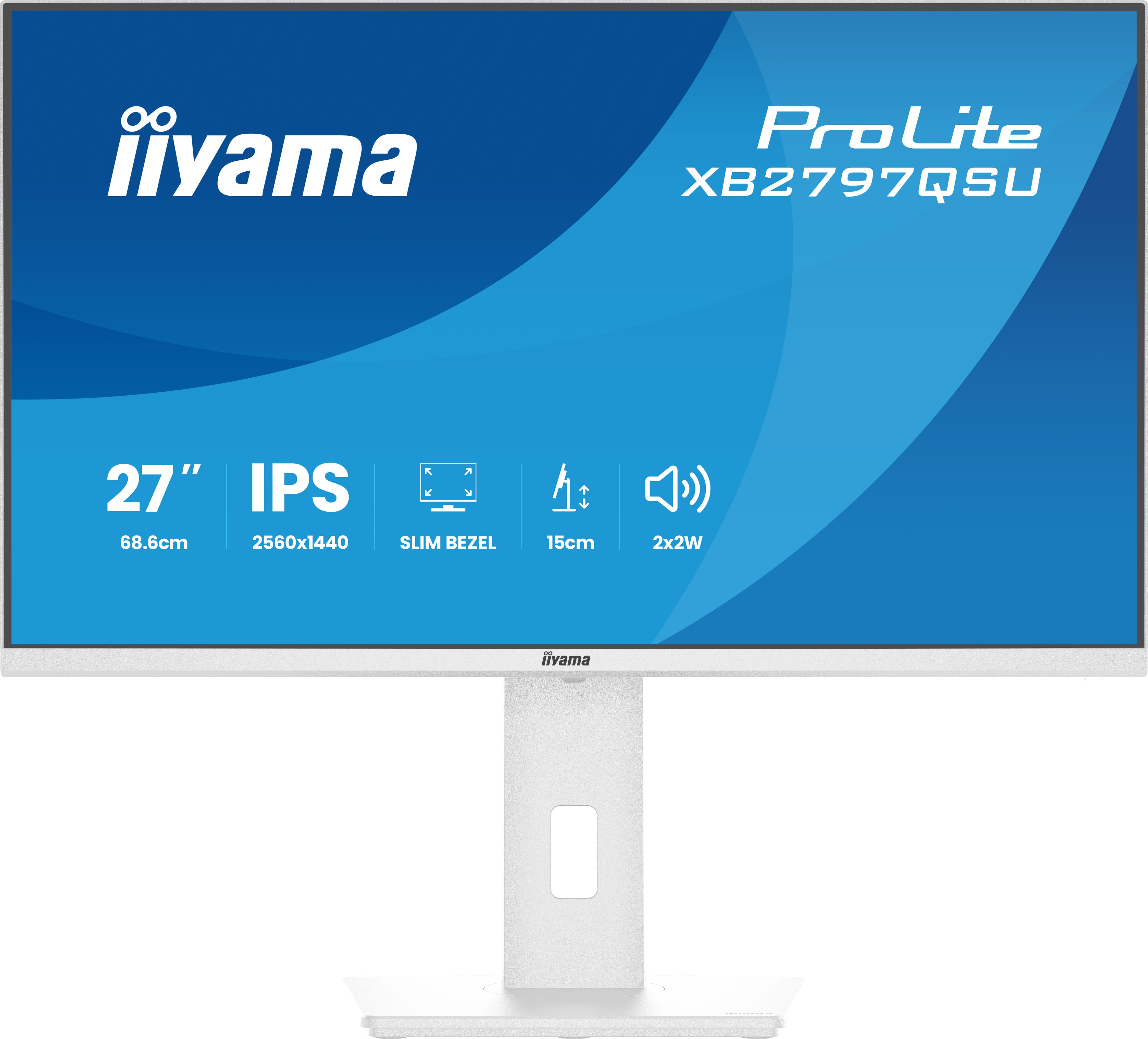 iiyama ProLite XB2797QSU-W1 �cran plat de PC 68,6 cm (27) 2560 x 1440 pixels Quad HD LED Blanc
