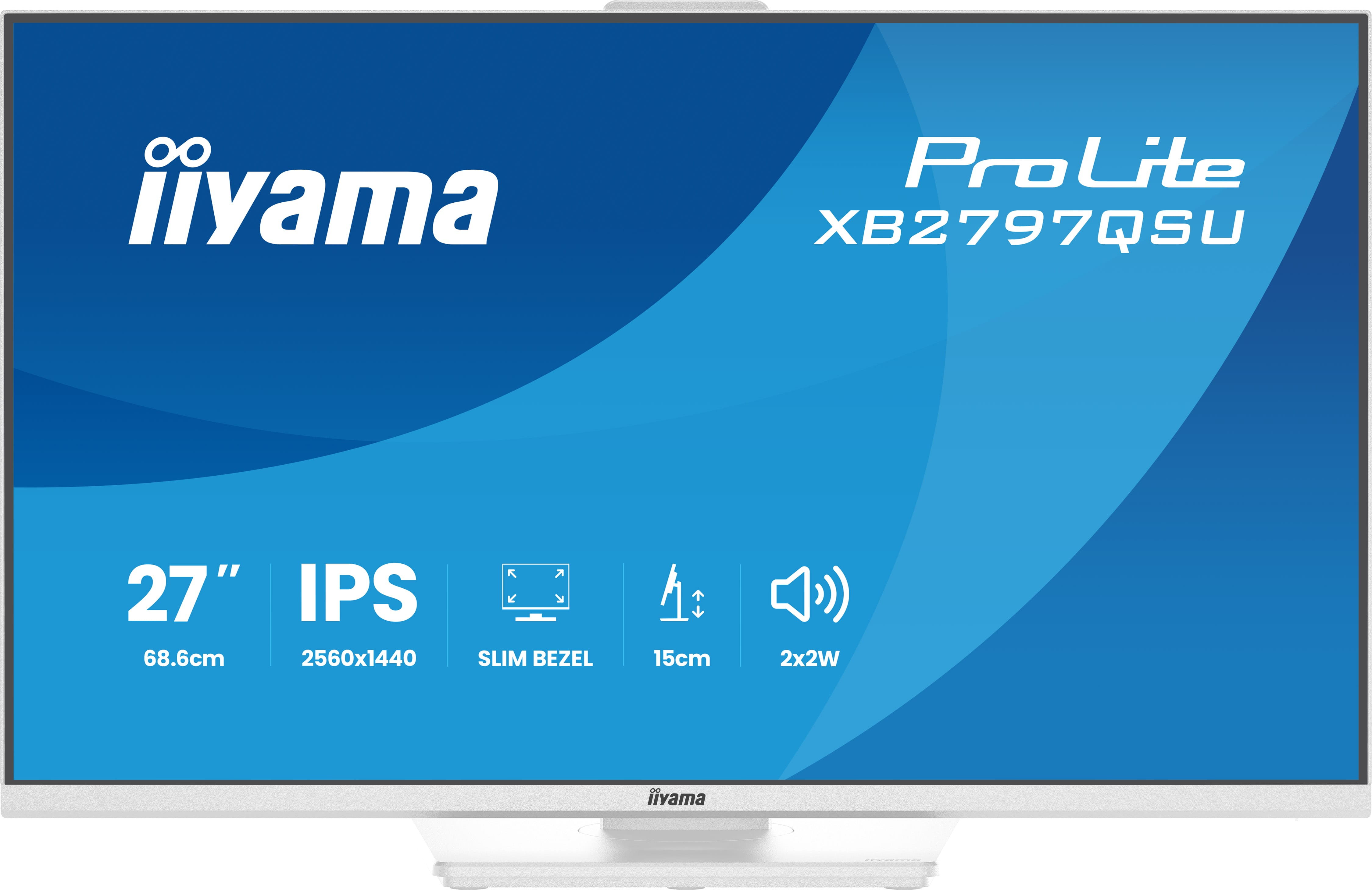 iiyama ProLite XB2797QSU-W1 �cran plat de PC 68,6 cm (27) 2560 x 1440 pixels Quad HD LED Blanc