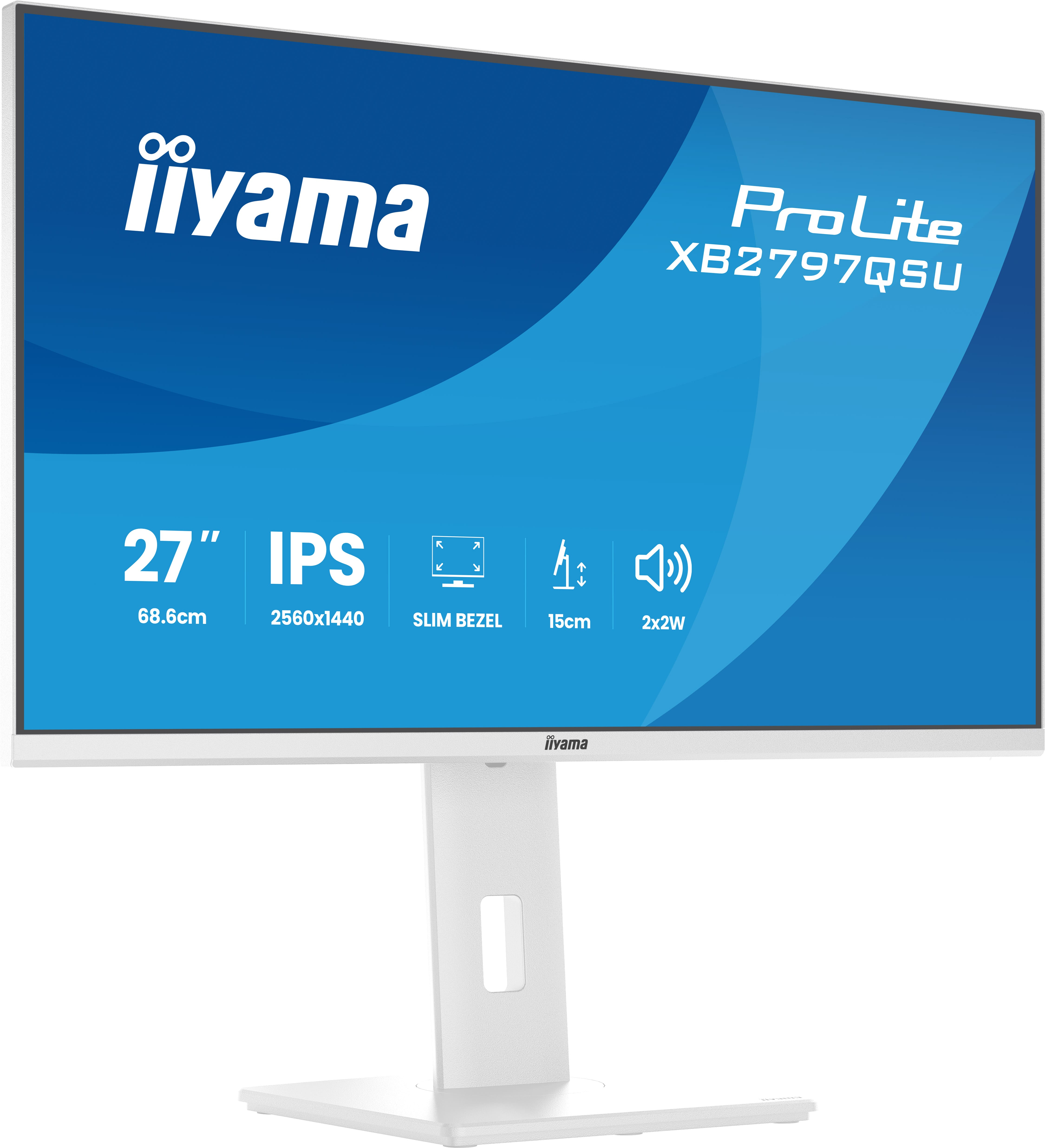 iiyama ProLite XB2797QSU-W1 �cran plat de PC 68,6 cm (27) 2560 x 1440 pixels Quad HD LED Blanc