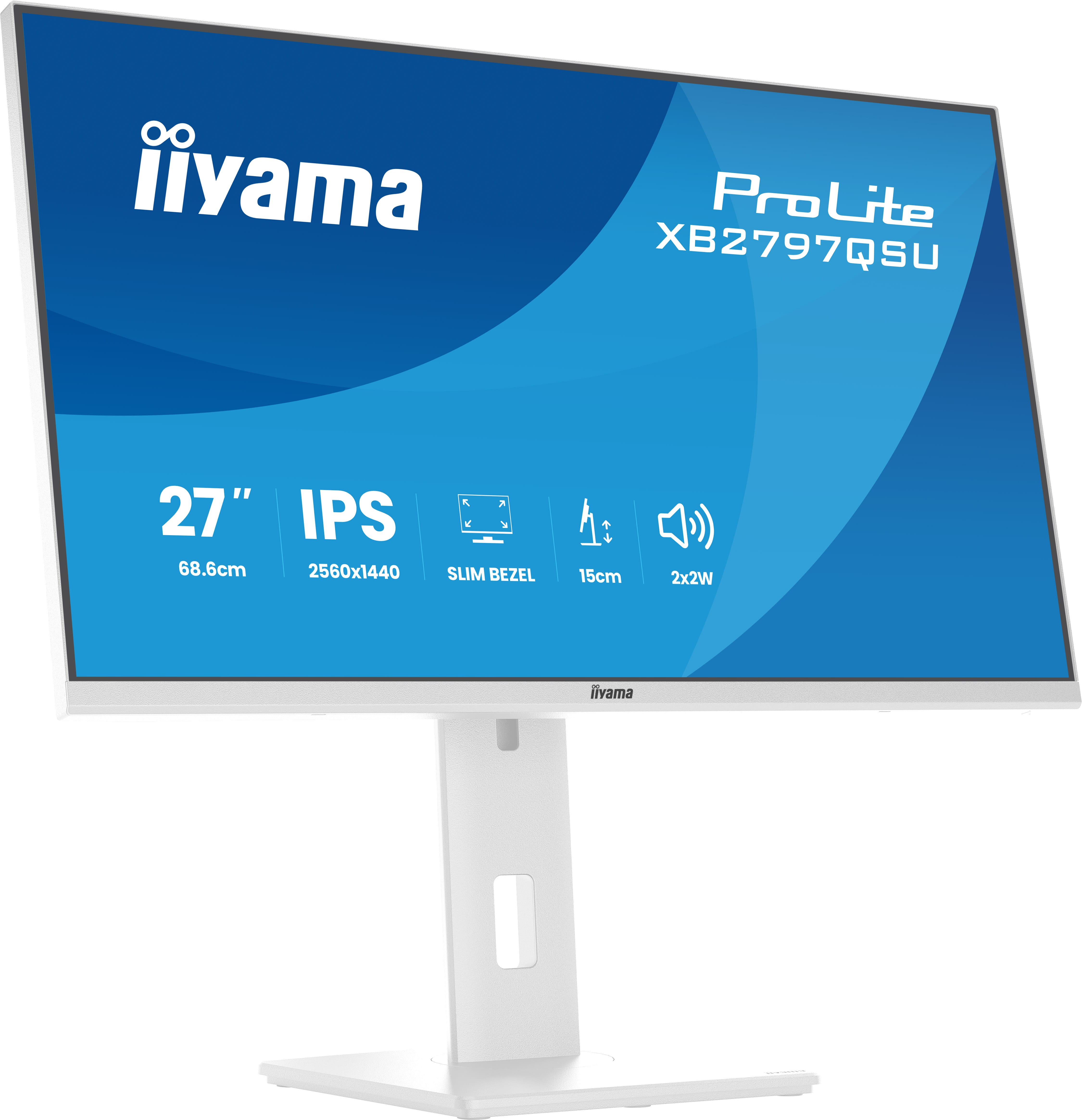 iiyama ProLite XB2797QSU-W1 �cran plat de PC 68,6 cm (27) 2560 x 1440 pixels Quad HD LED Blanc