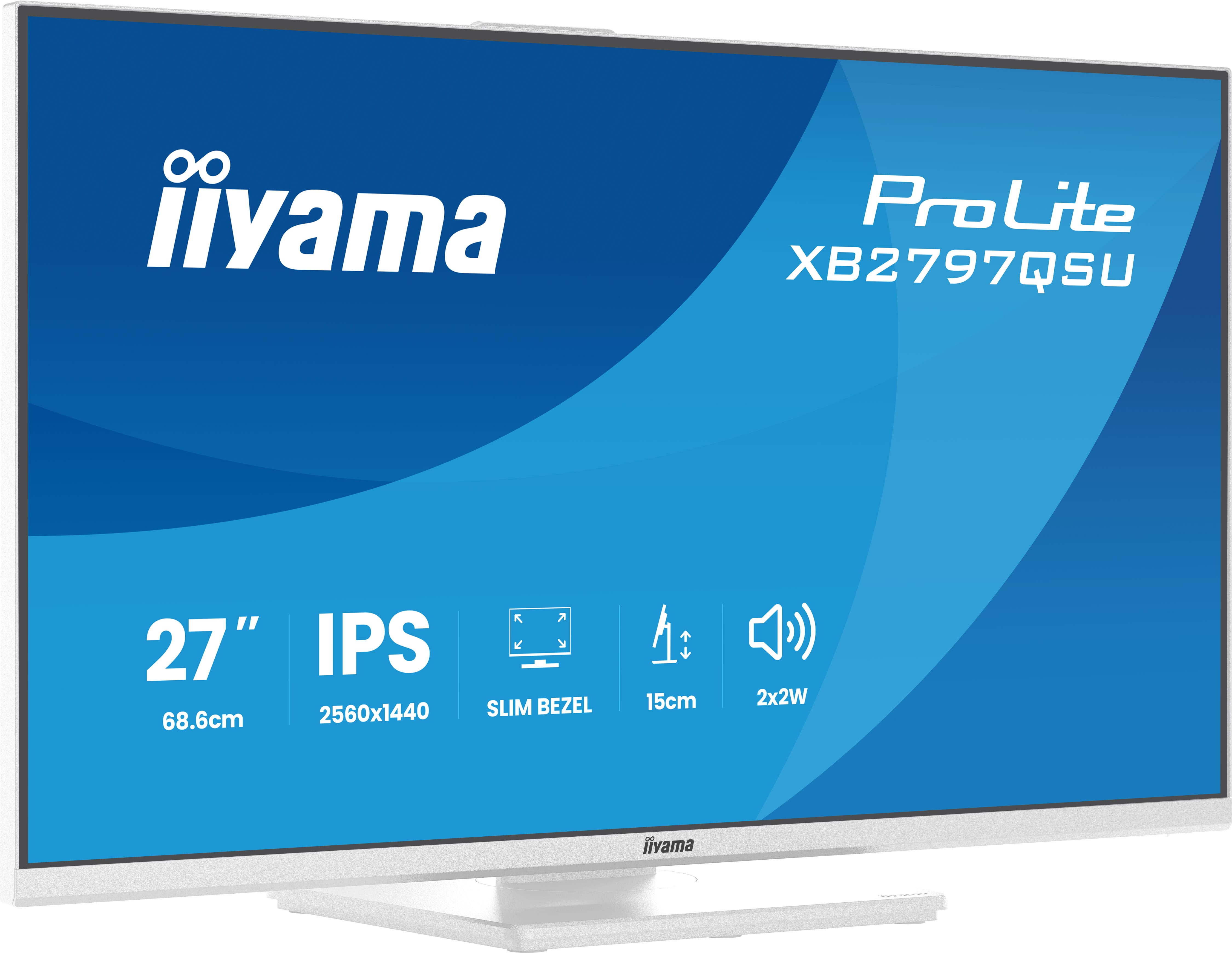 iiyama ProLite XB2797QSU-W1 �cran plat de PC 68,6 cm (27) 2560 x 1440 pixels Quad HD LED Blanc