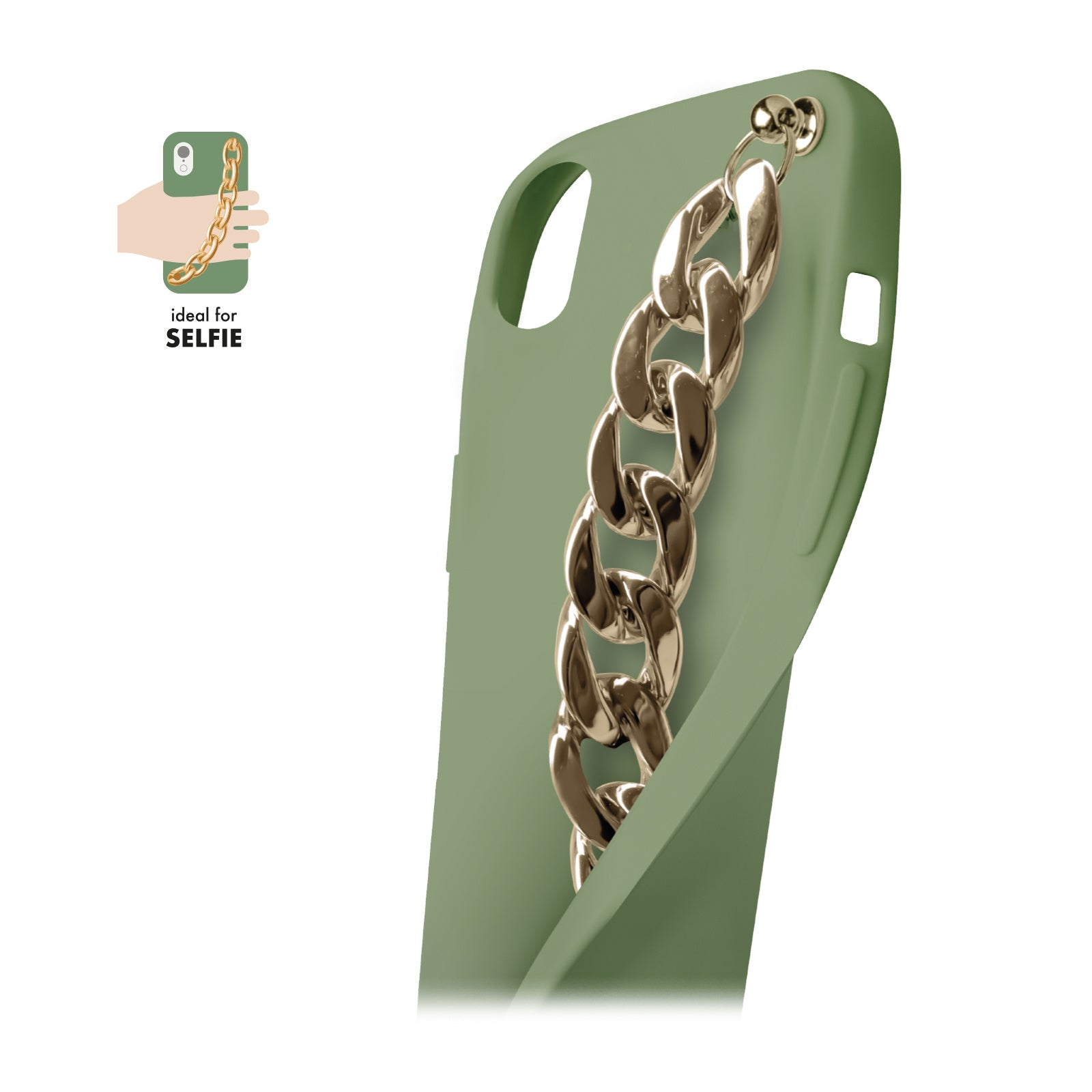 SBS case&me Metal Chain cover fr iPhone XR green