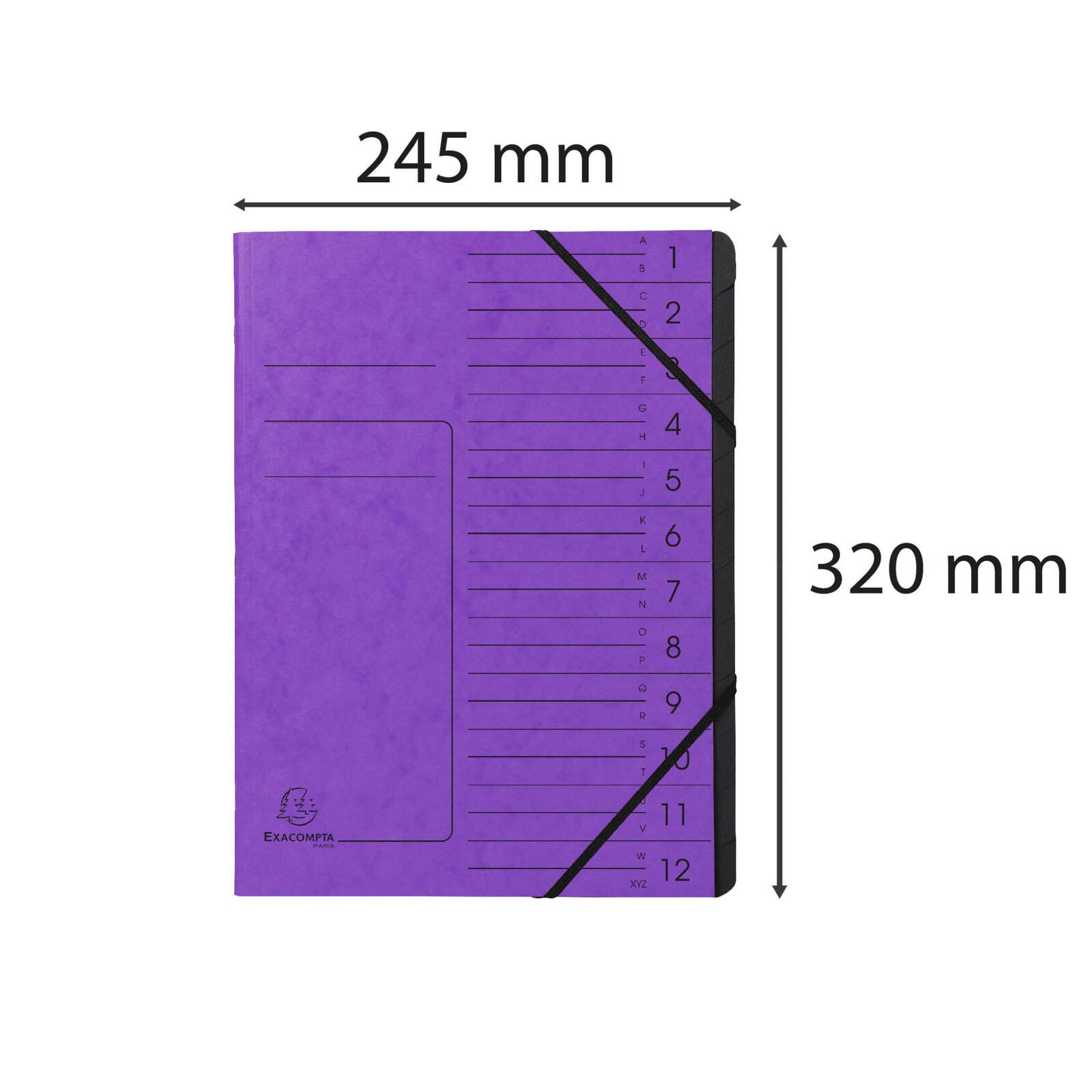 Exacompta Ordnungsmappe 12-Faecher violett Colorspan