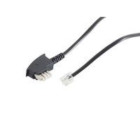 ShiverPeaks 70116-KOMSA - 6 m - TAE-N - RJ-11 - Schwarz - M�nnlich/M�nnlich - Flach