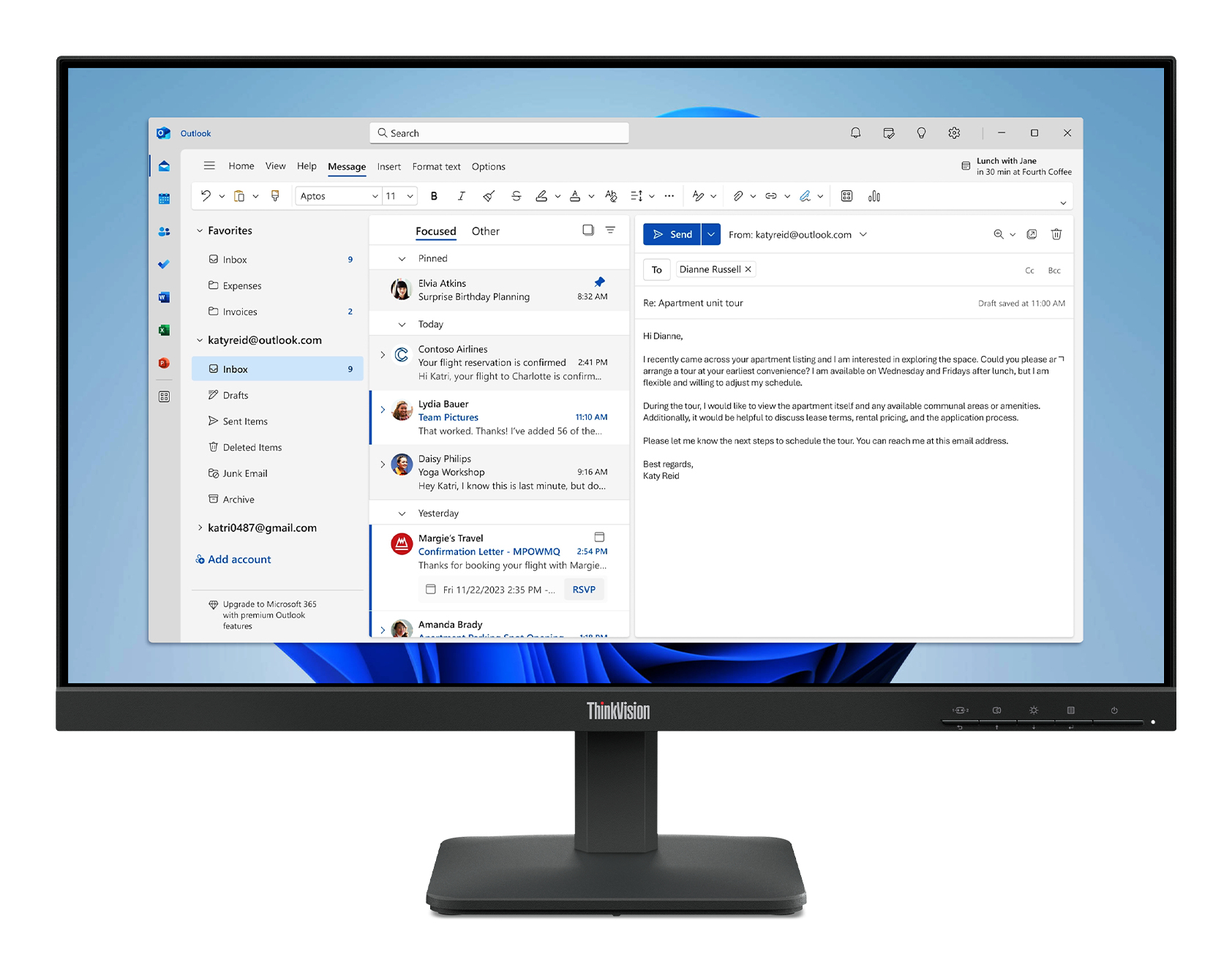 Lenovo ThinkVision S24-4e - LED-Monitor - 61 cm (24)