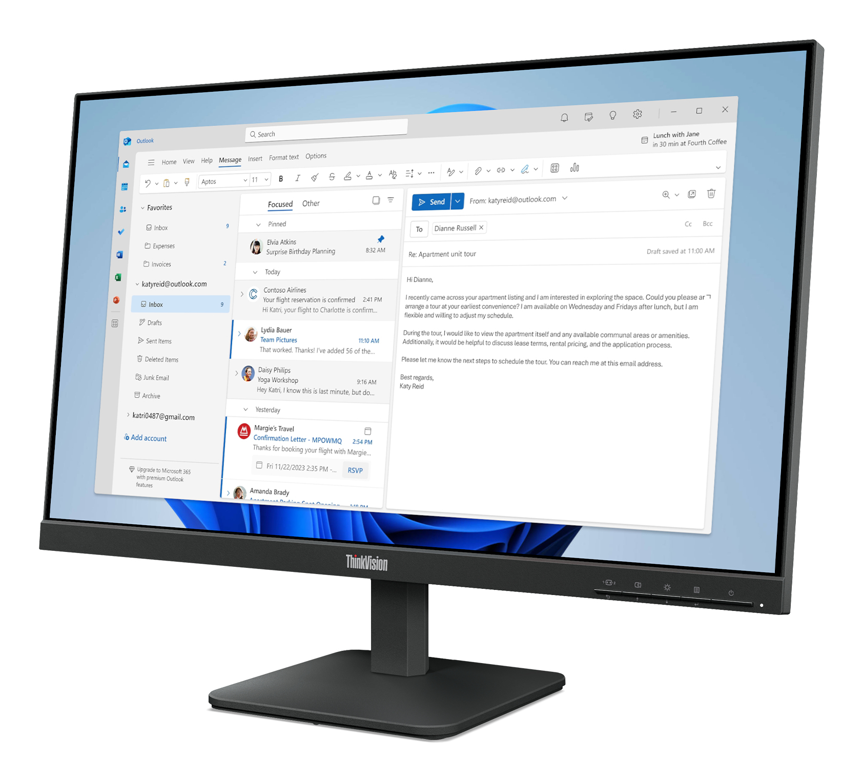 Lenovo ThinkVision S24-4e - LED-Monitor - 61 cm (24)