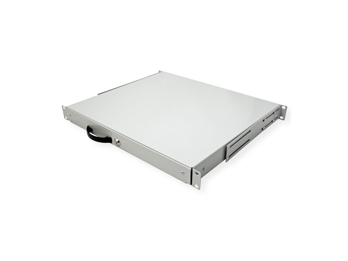ROLINE Tastatur-Tablett - abschlie�bar, Tiefe 400 mm - RAL 7035, Hellgrau - 1U - 48.3 cm (19)