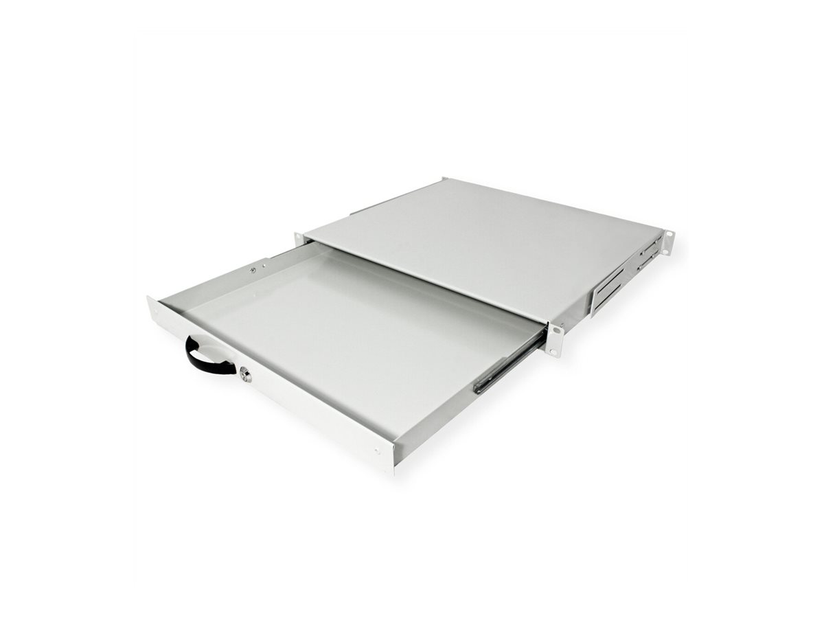 ROLINE Tastatur-Tablett - abschlie�bar, Tiefe 400 mm - RAL 7035, Hellgrau - 1U - 48.3 cm (19)