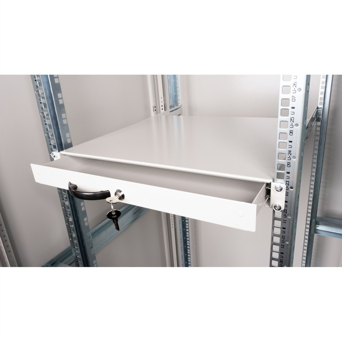 ROLINE Tastatur-Tablett - abschlie�bar, Tiefe 400 mm - RAL 7035, Hellgrau - 1U - 48.3 cm (19)