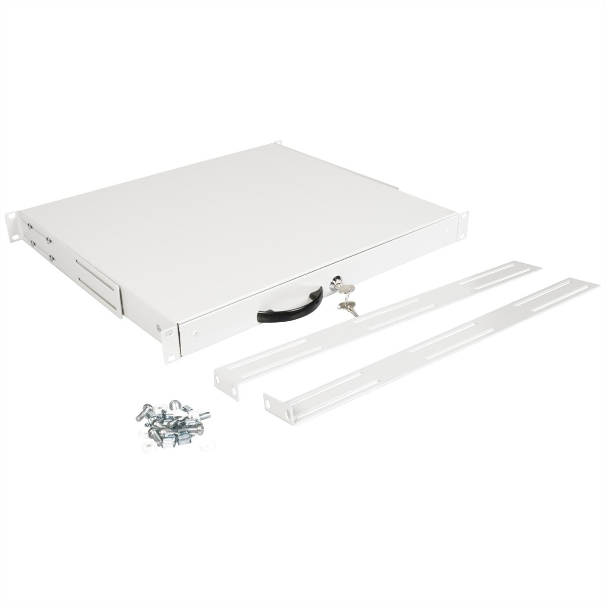 ROLINE Tastatur-Tablett - abschlie�bar, Tiefe 400 mm - RAL 7035, Hellgrau - 1U - 48.3 cm (19)