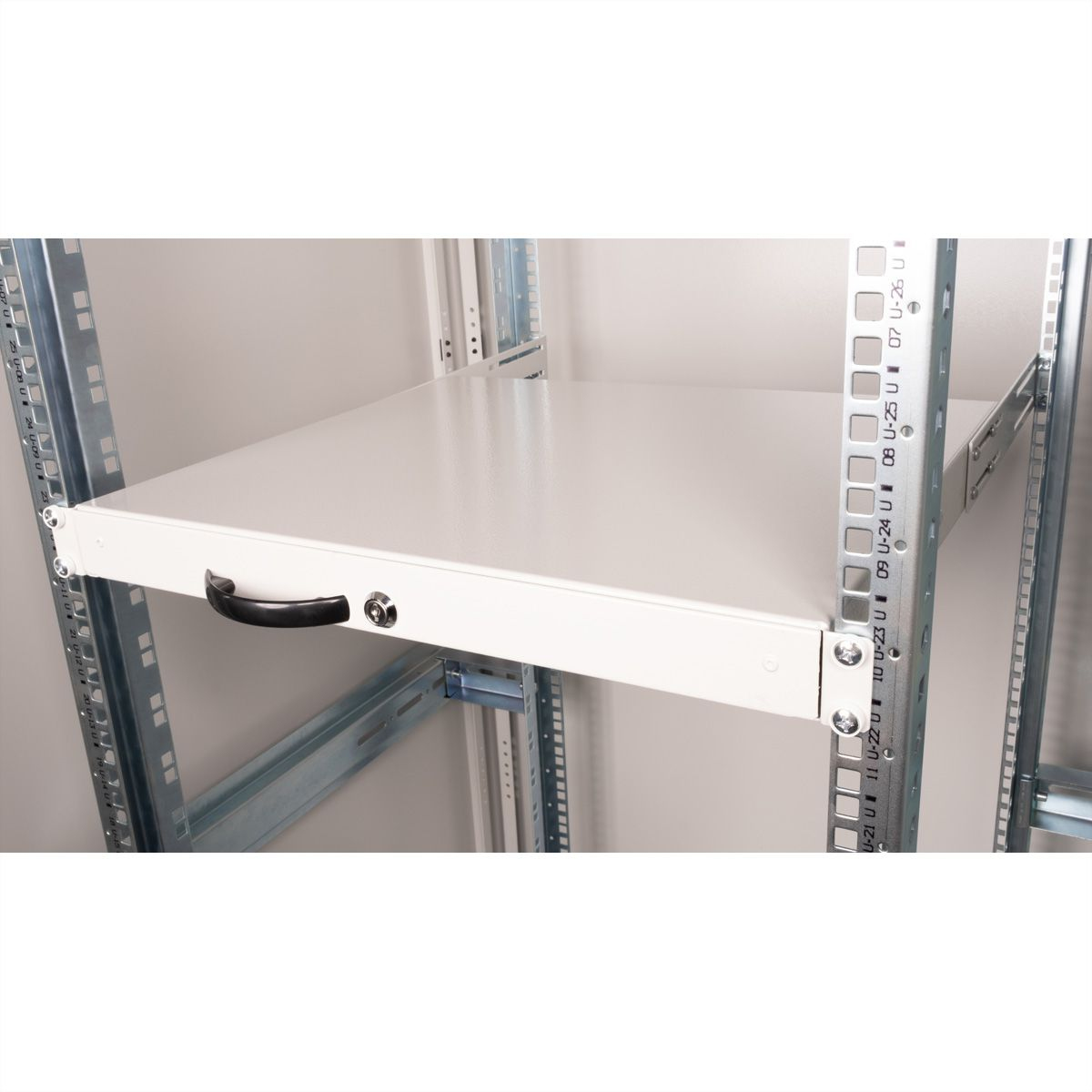 ROLINE Tastatur-Tablett - abschlie�bar, Tiefe 400 mm - RAL 7035, Hellgrau - 1U - 48.3 cm (19)