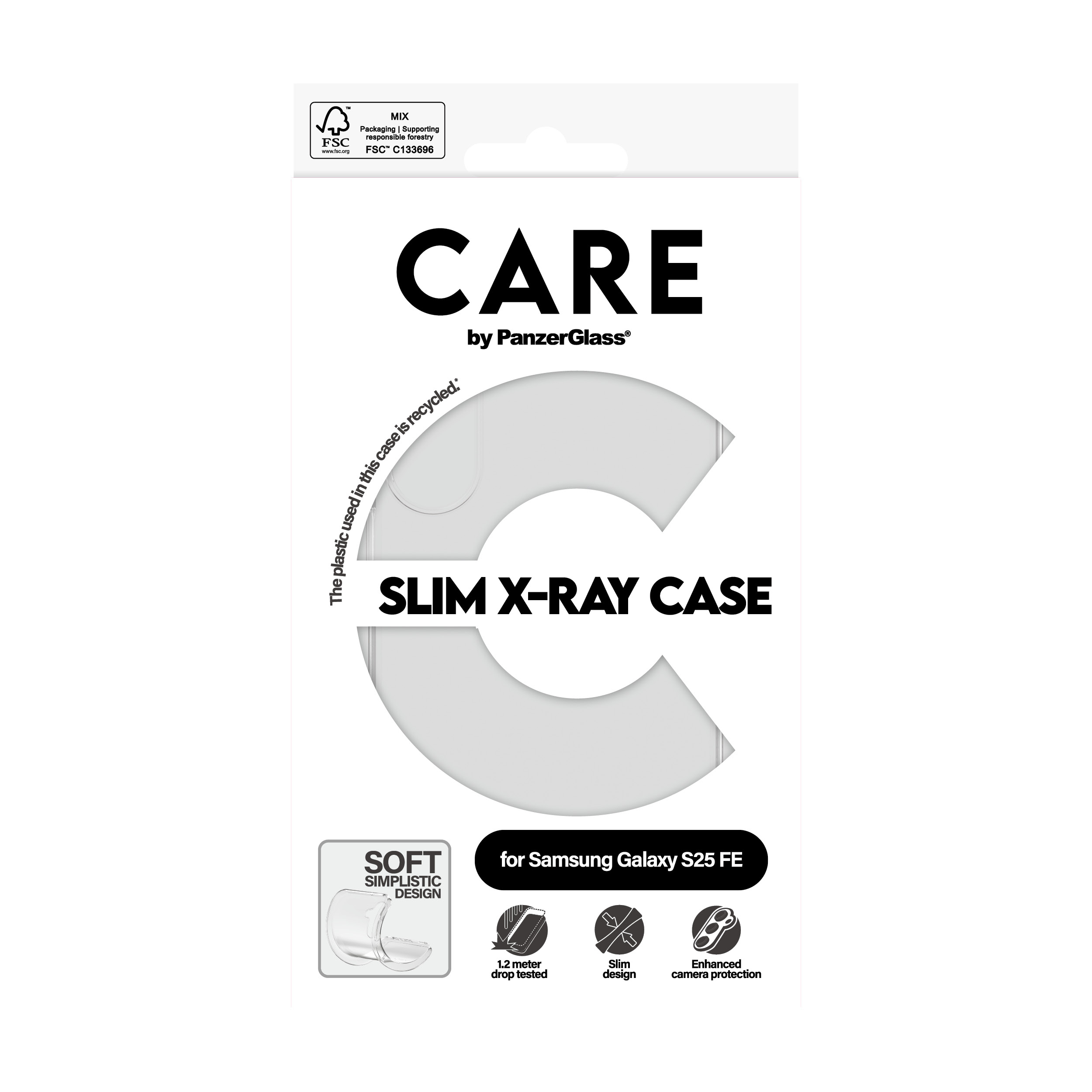 PanzerGlass CARE by � Fashionable Case Transparent X-Ray Soft Basic Samsung Galaxy S25 FE 5G coque de protection pour t�l�phones portables Housse