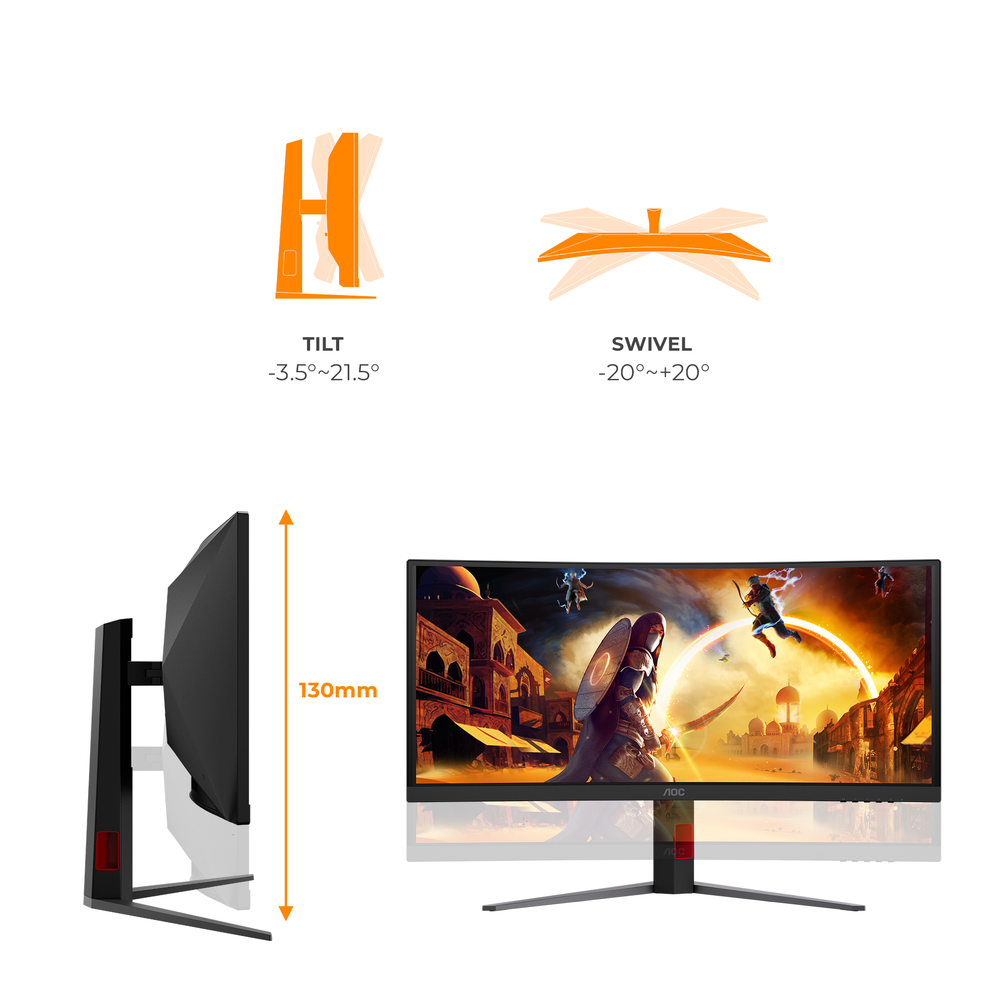 AOC CU34G4CA 34 21 3440x1440 - Flachbildschirm (TFT/LCD) - 86,4 cm