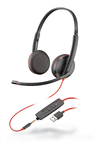 POLY Blackwire 3225 Auricolare Cablato A Padiglione Musica e Chiamate USB tipo A Nero