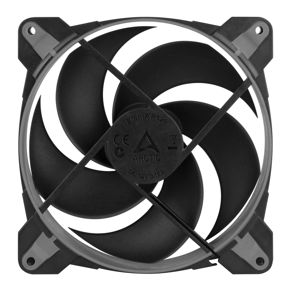 ARCTIC BioniX P120 Carcasa del ordenador Ventilador 12 cm Negro, Gris