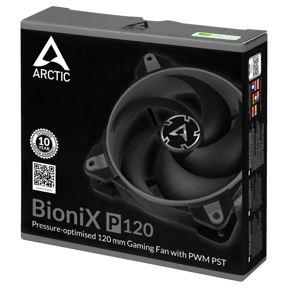 ARCTIC BioniX P120 Carcasa del ordenador Ventilador 12 cm Negro, Gris