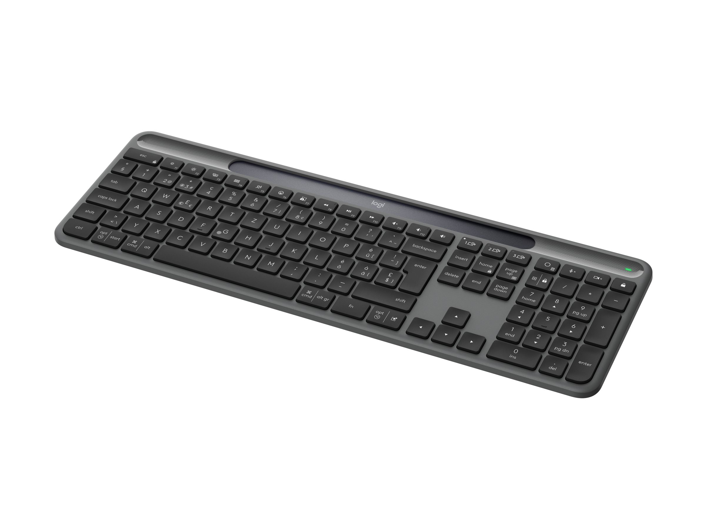 Logitech Signature Slim Solar + K980 teclado Universal RF Wireless + Bluetooth QWERTZ Suizo Grafito