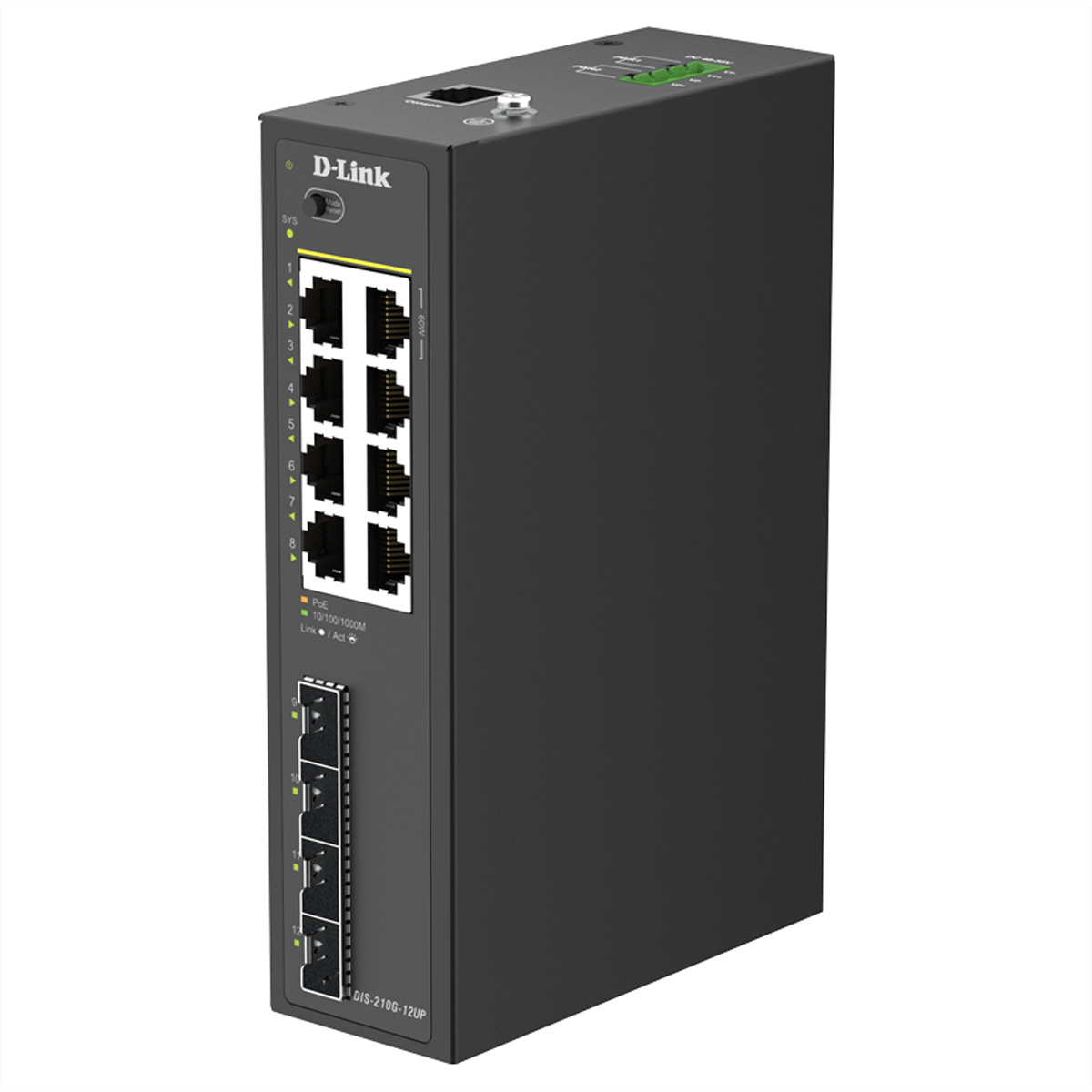 D-Link DIS 210G-12UP - Switch - industriell - Smart - 6 x 10/100/1000 (PoE+)