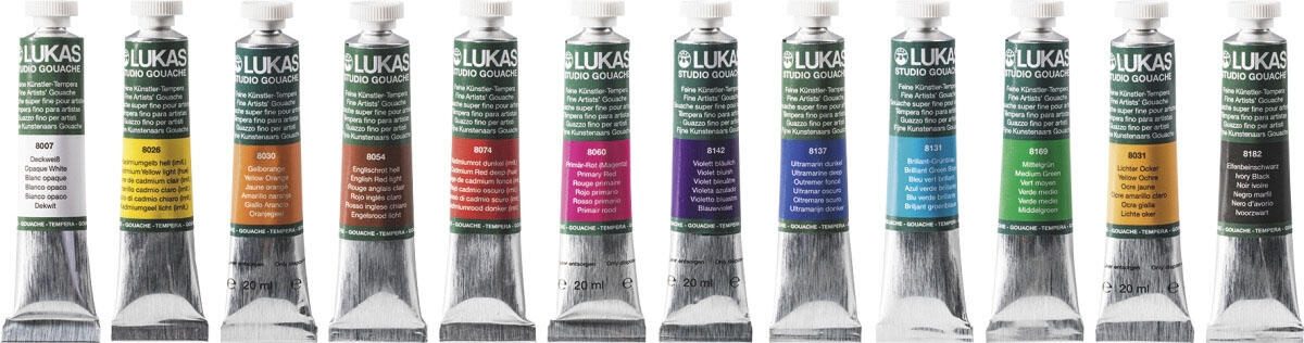 Lukas Nerchau LUKAS Temperafarben farbsortiert 12x 19.0 ml