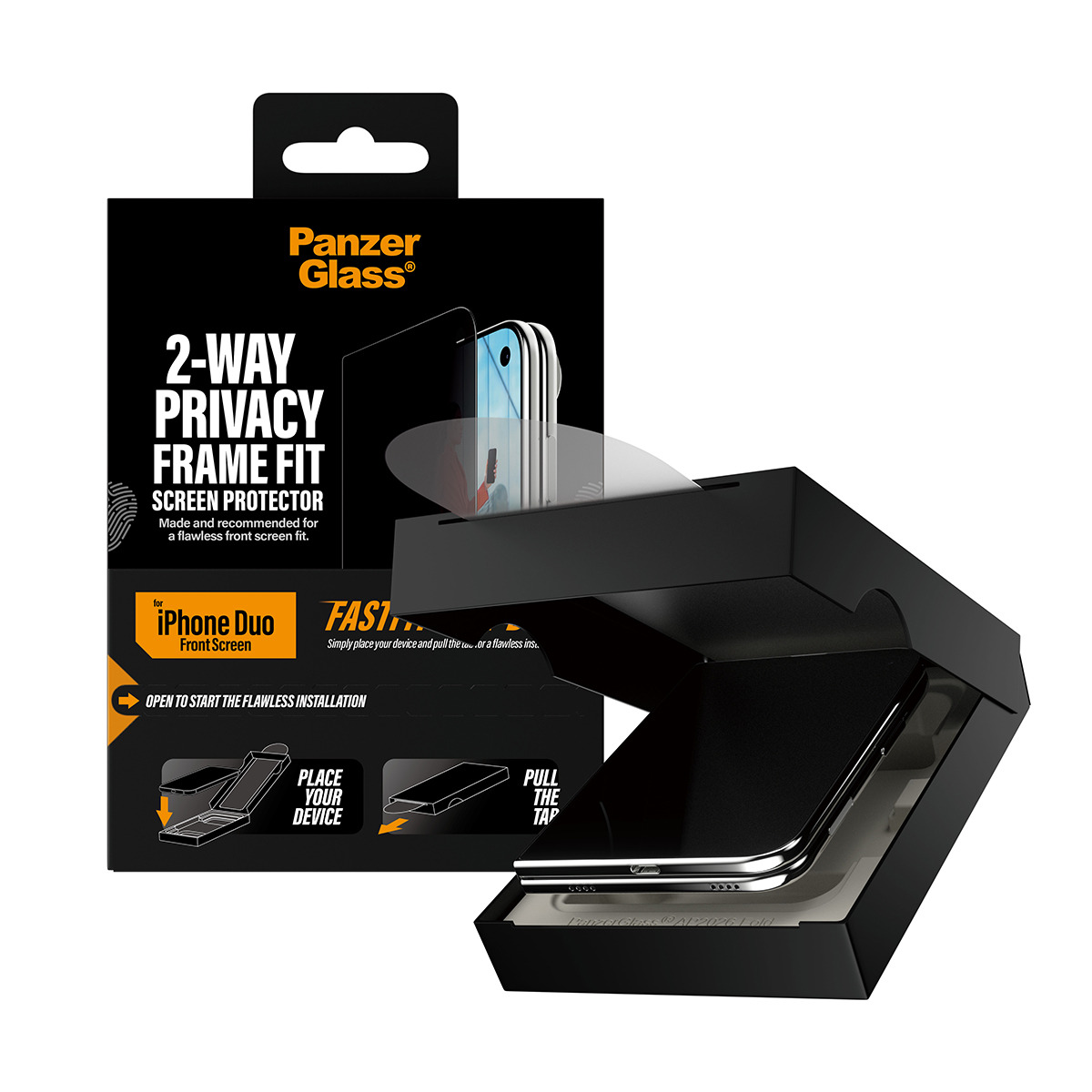 PanzerGlass Bildschirmschutz f�r Handy - frame fit with FASTFIT IN-A-BOX, front