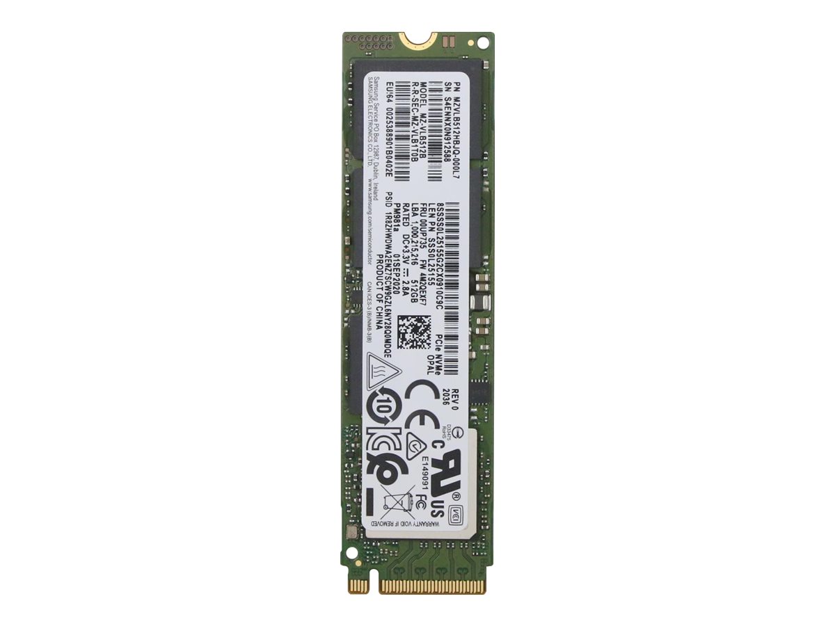 Lenovo Samsung - SSD - verschlsselt - 512 GB - intern - M.2 2280 - PCIe 3.0 x4 (NVMe)