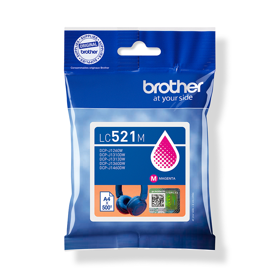 Brother LC521M Cartouche dencre authentique - Magenta
