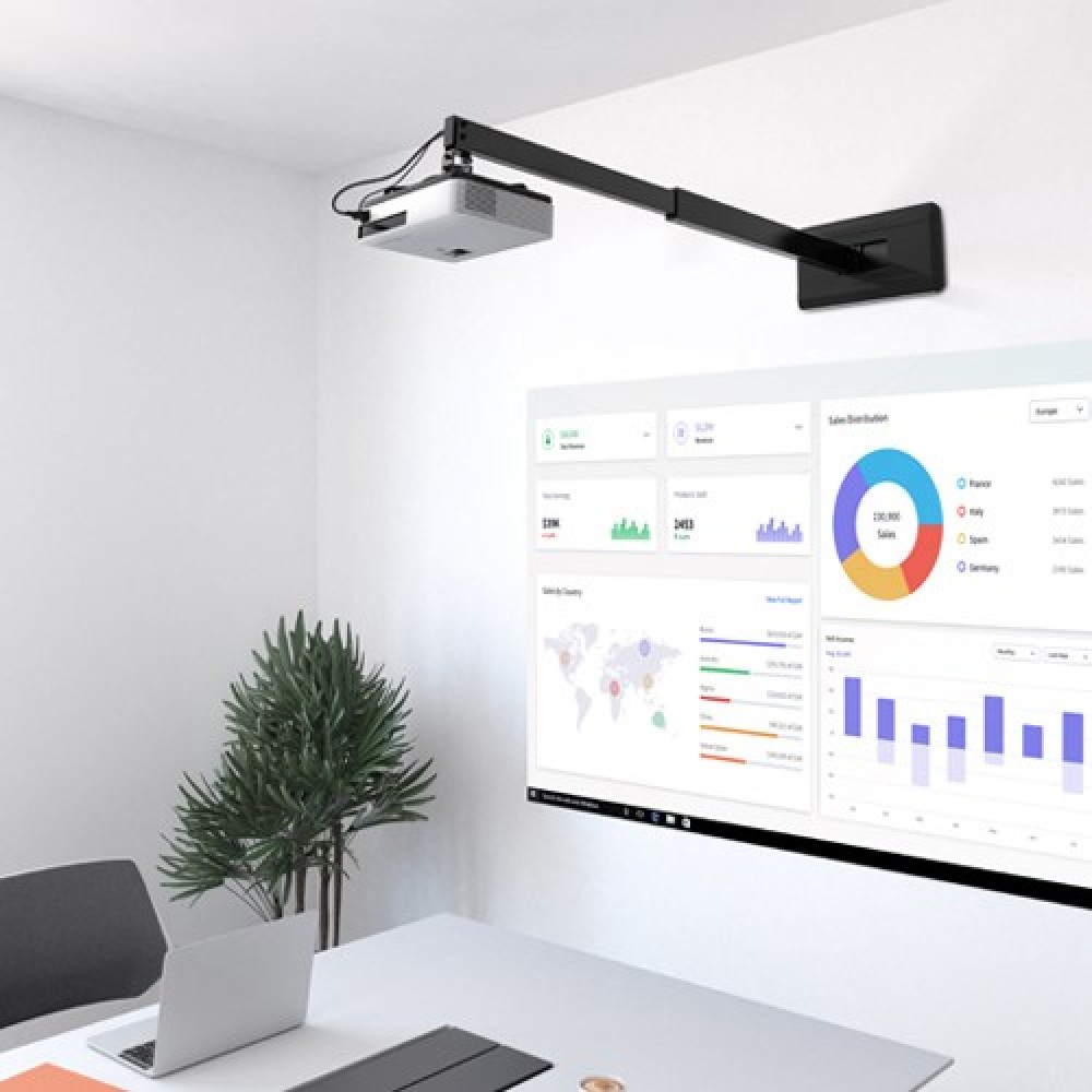 Techly Wandhalterung fr Beamer ausziehbar 926-1528mm schwarz