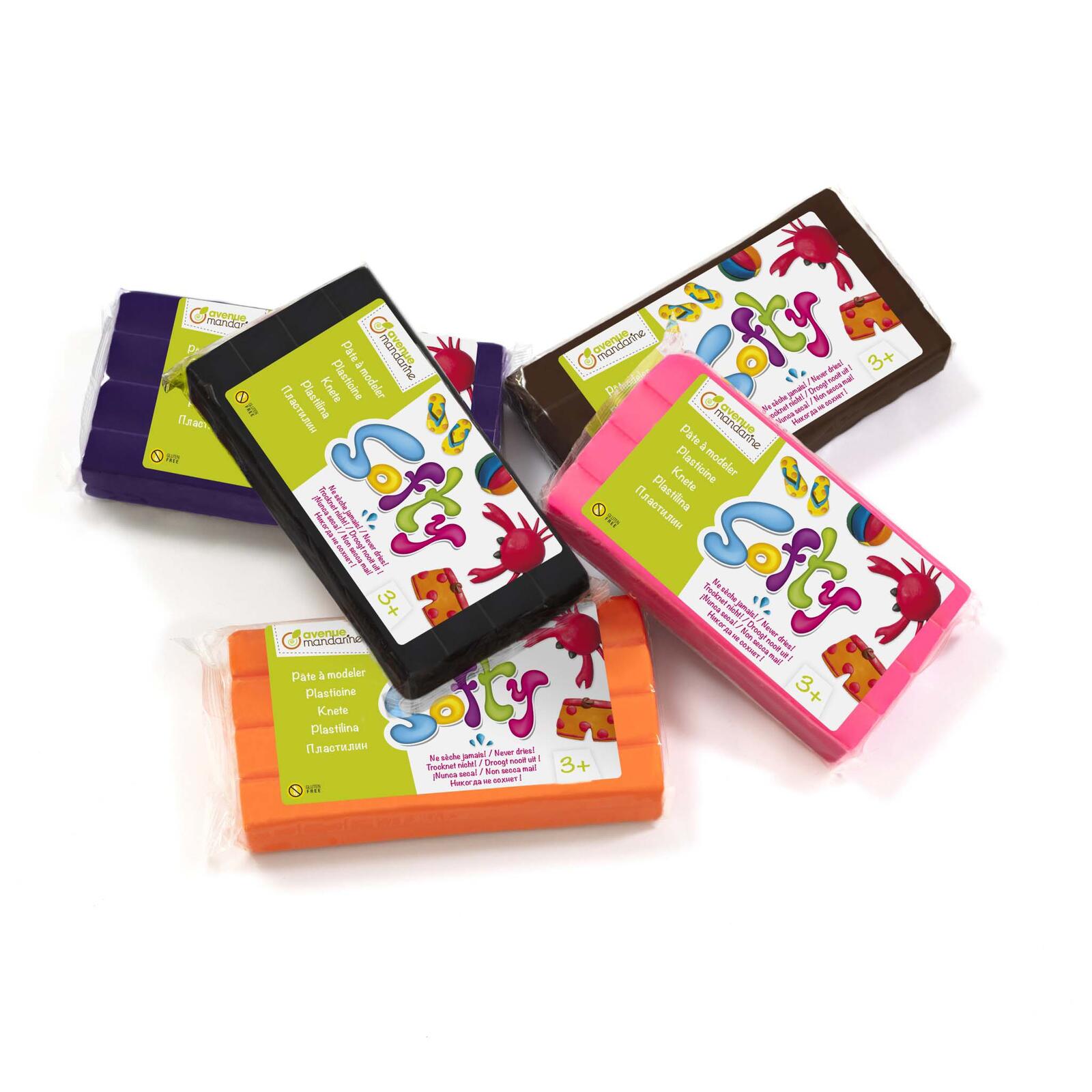 Avenue Mandarine Knete Super Softy farbsortiert 5 Farben je 0.5 kg