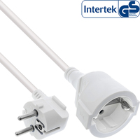 InLine Strom-Verlngerung Schutzkontakt Stecker gewinkelt / Buchse - wei - 15m