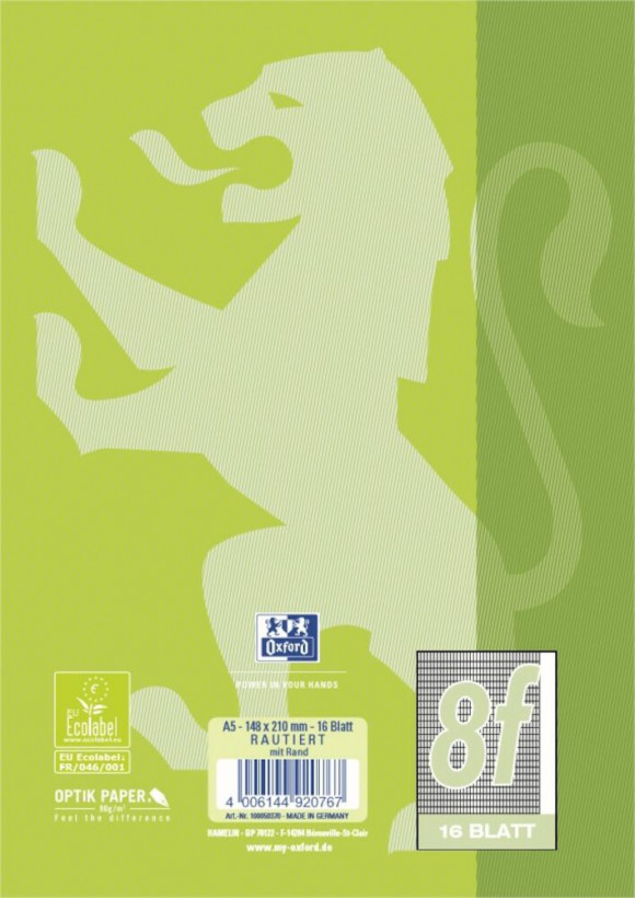 Oxford 100050370 writing notebook A5 Green