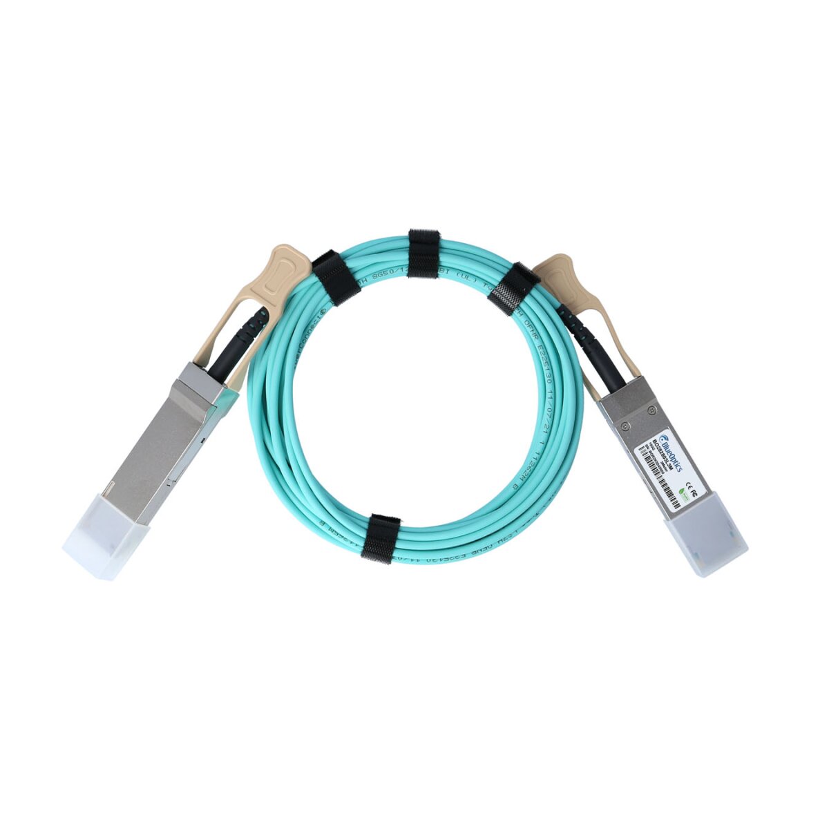 BlueOptics Q28-AOC-7M-PS-BO cble de fibre optique QSFP28 OM3 Couleur aqua