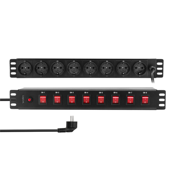 LogiLink 19 Steckdosenleiste 8fach einzeln schaltbar
