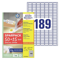 Avery Zweckform L4731REV-65 Universal-Etiketten 25.4 x 10 mm Papier Wei 65 Blatt Wiederablsbar