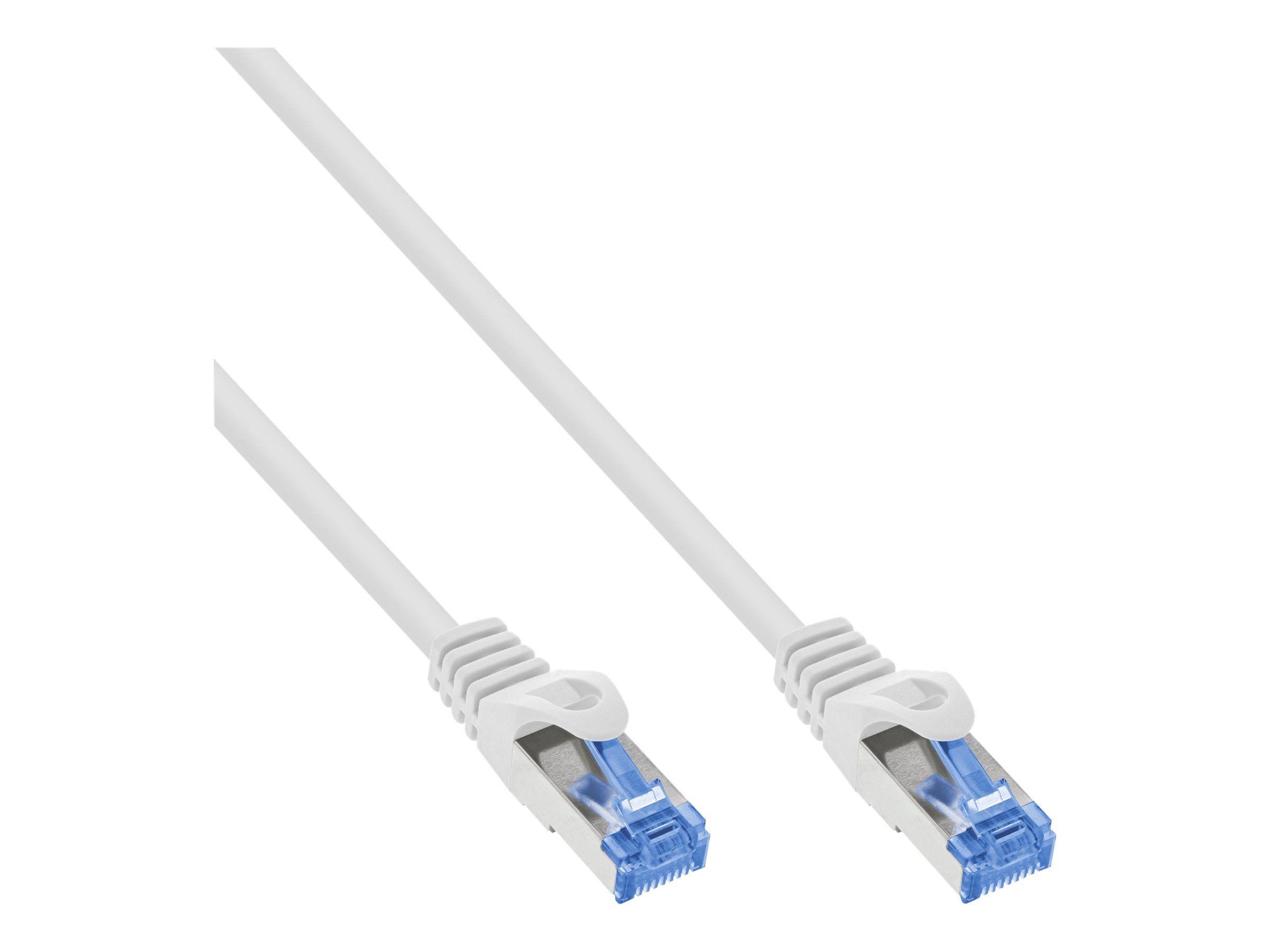 InLine Patch cable, Cat.6A, S/FTP, TPE flexible, white, 50m