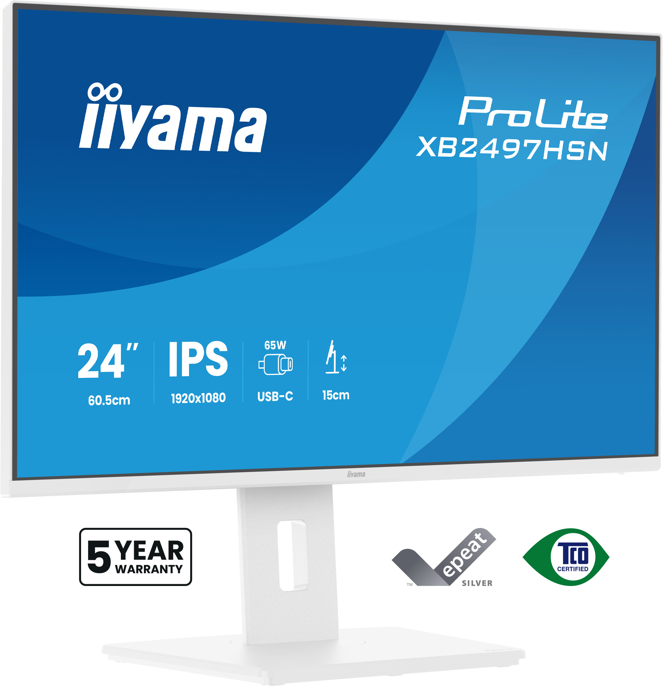 iiyama ProLite XB2497HSN-W1 computer monitor 60.5 cm (23.8) 1920 x 1080 pixels Full HD LED White