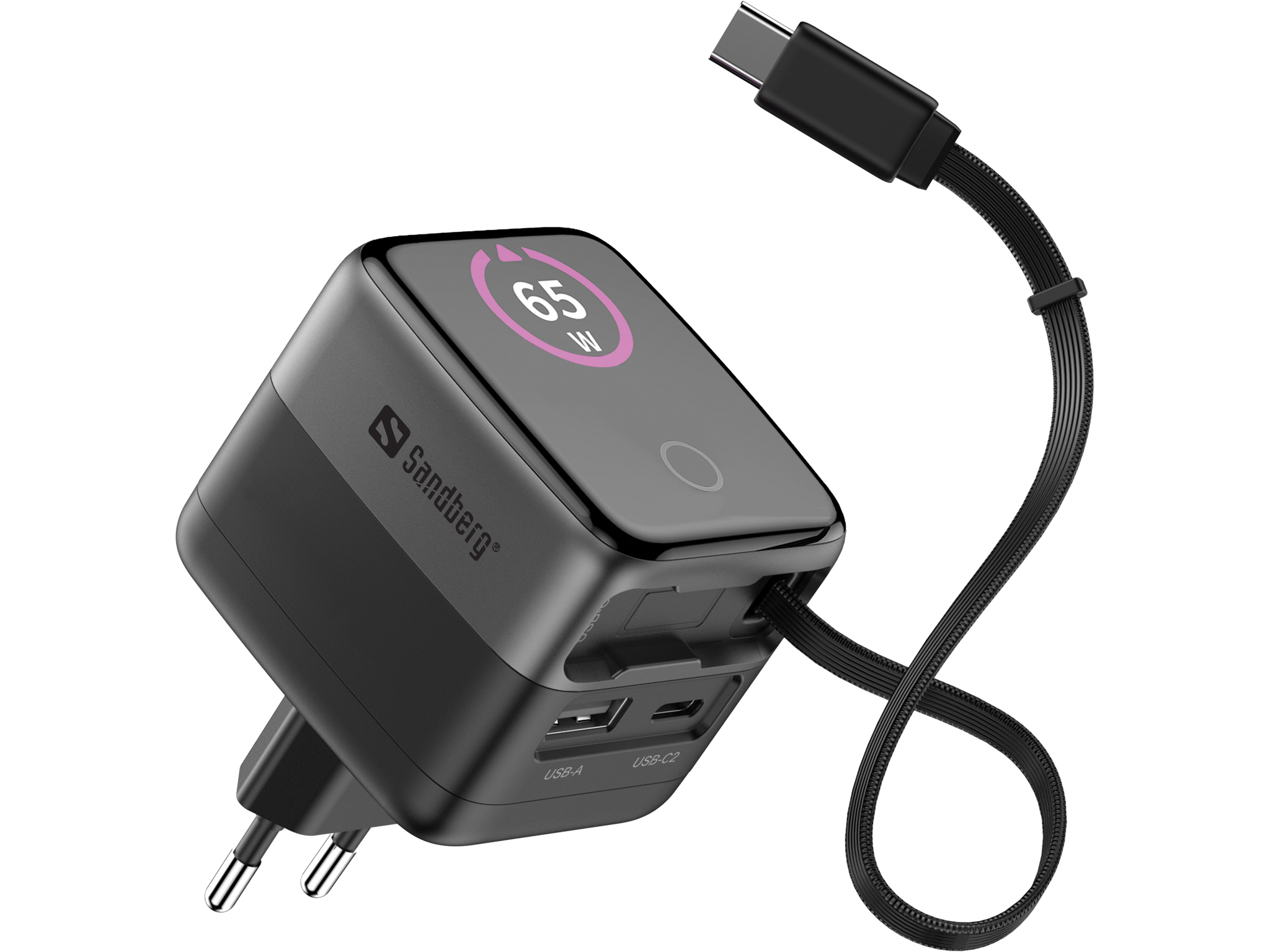 SANDBERG Charger PD65W Display+ Cable