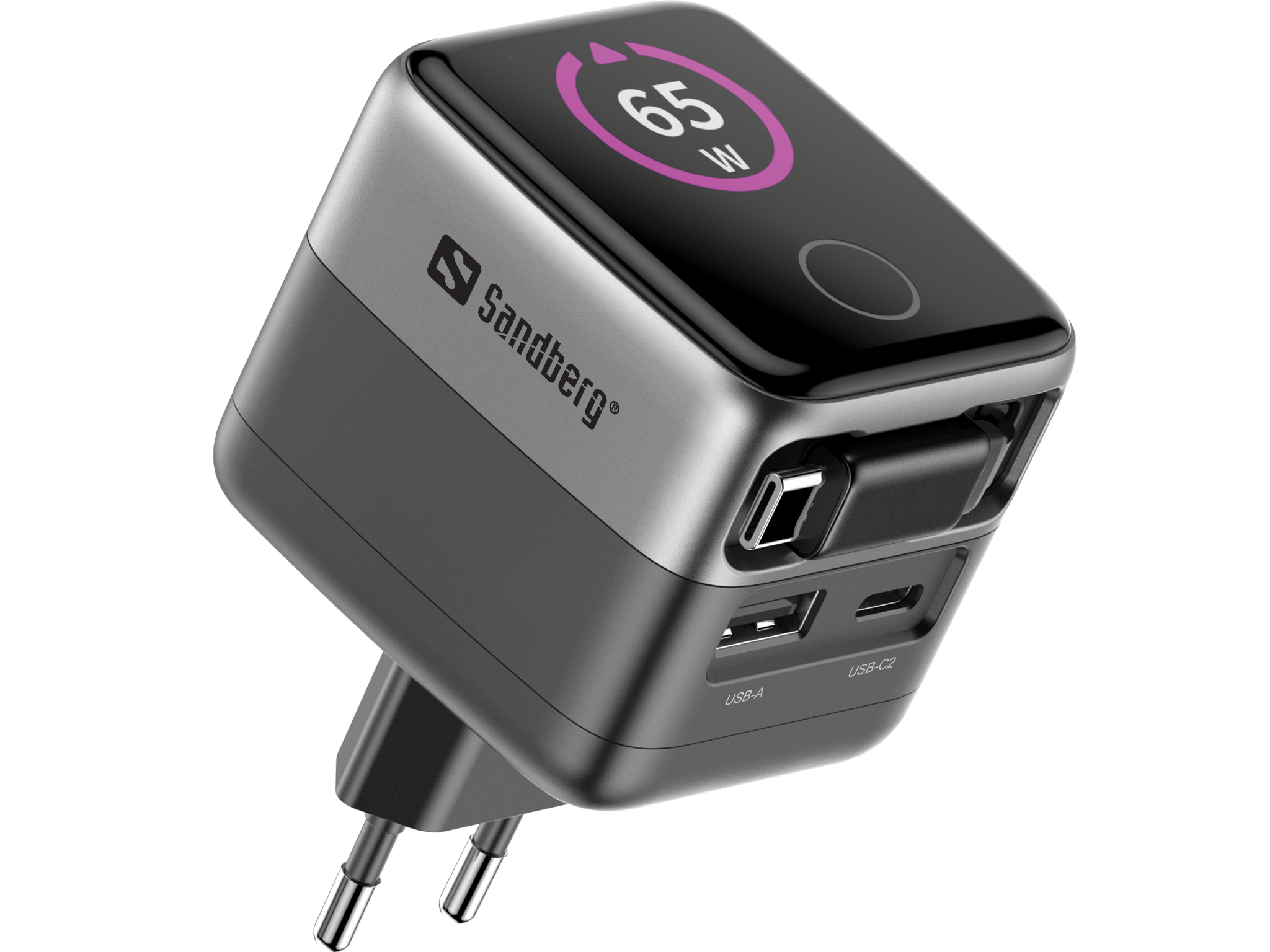 SANDBERG Charger PD65W Display+ Cable