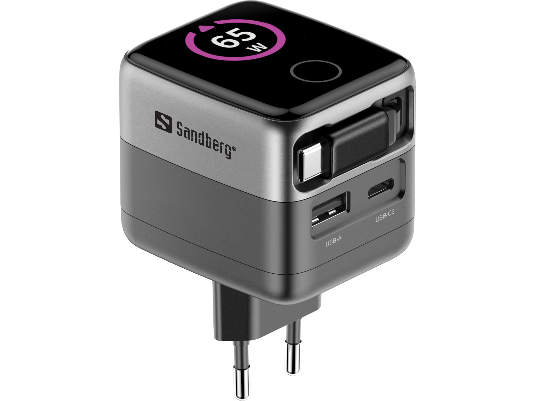 SANDBERG Charger PD65W Display+ Cable