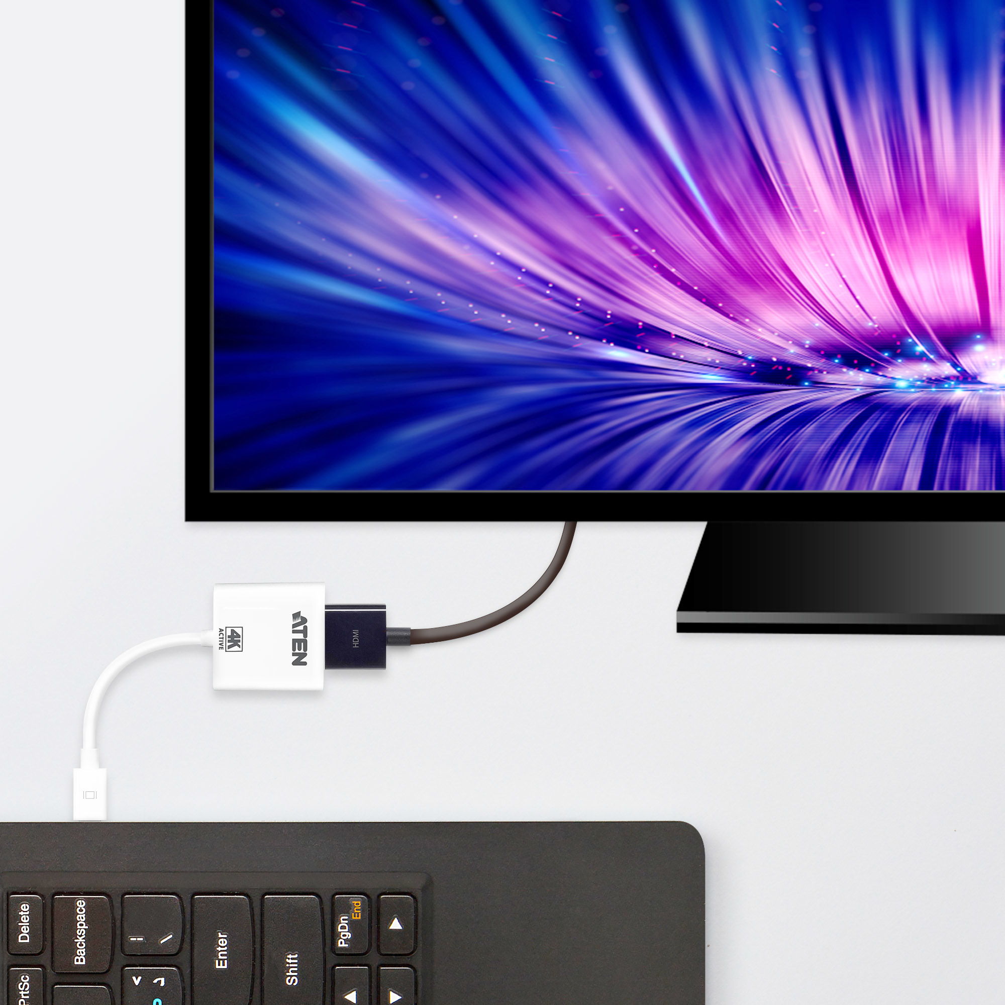 ATEN Adaptateur actif Mini DisplayPort vers HDMI 4K