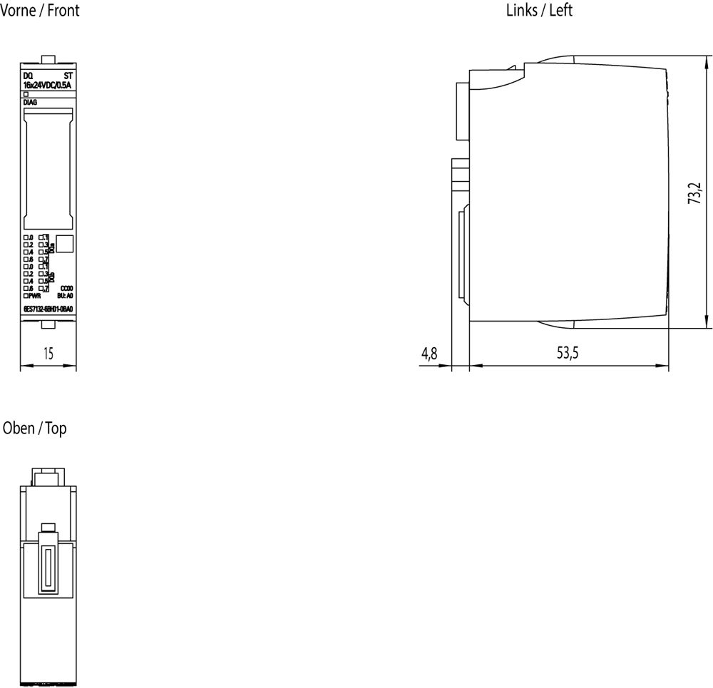 Siemens 6ES7132-6BH01-0BA0 adaptador e inversor de corriente Interior Multicolor