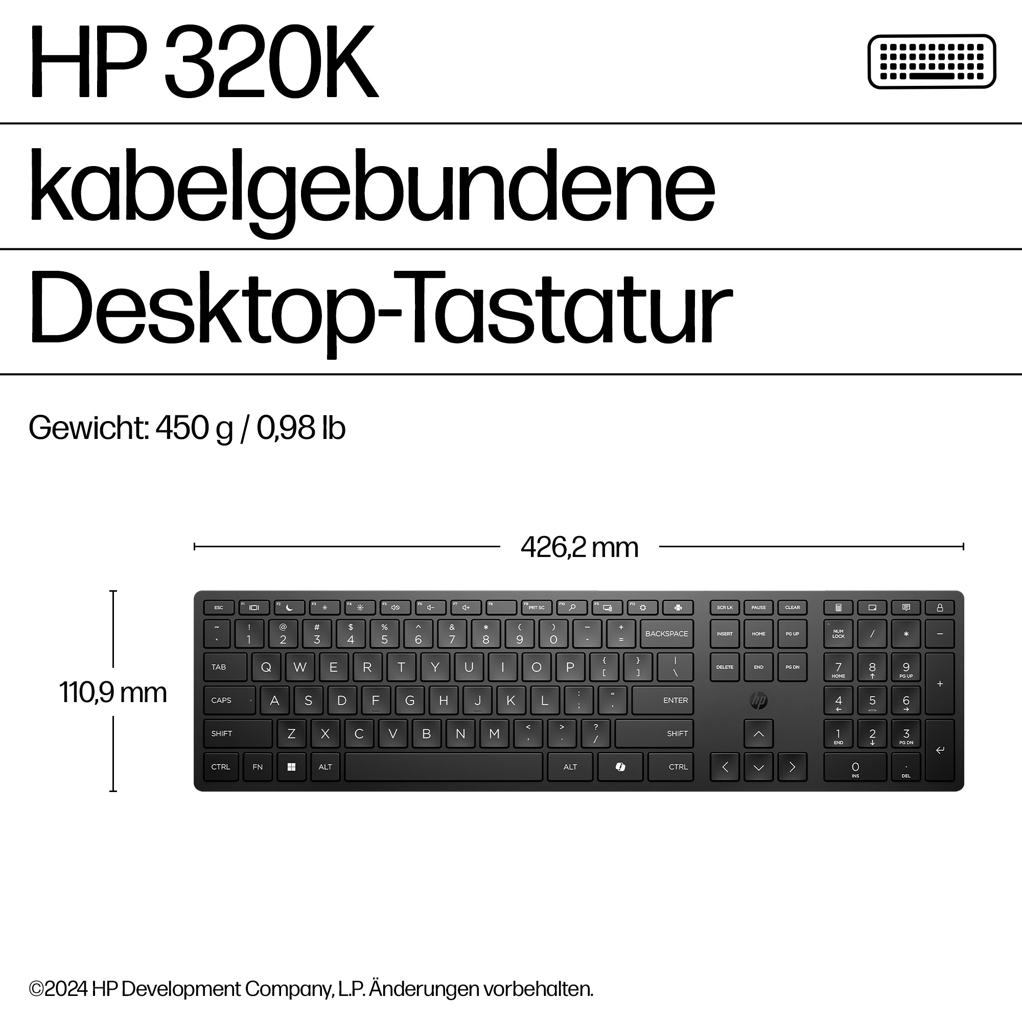 HP 320K Wired Keyboard