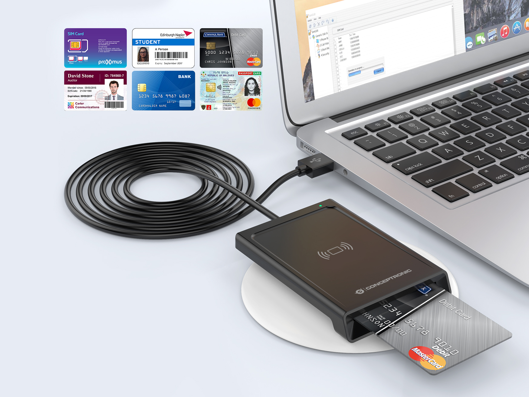 Conceptronic BIAN11B Dual Interface Smart ID Card Reader