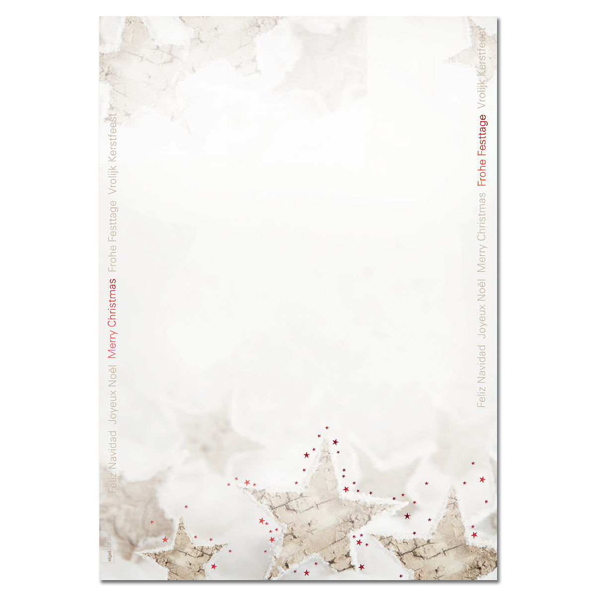 Sigel Weihn.-Papier A4 Christmas Timber 90g Rotpr�gung Packung 25 Blatt - 90 g/m� - A4