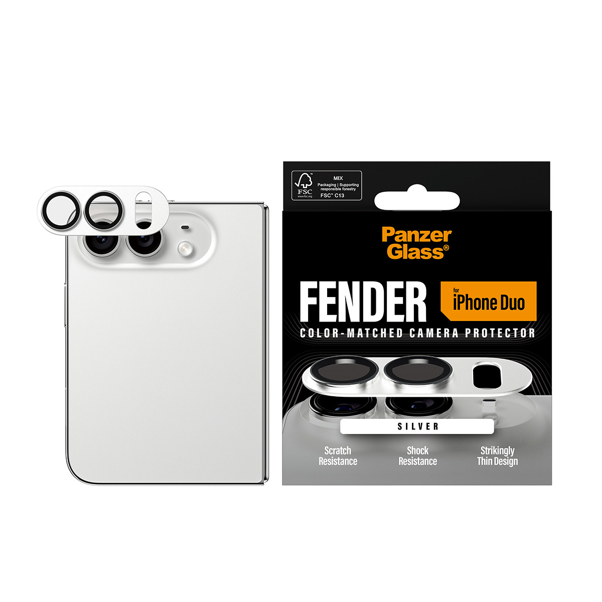 PanzerGlass � Fender Camera Lens Protector Silver iPhone Duo Protector de pantalla Apple 1 pieza(s)
