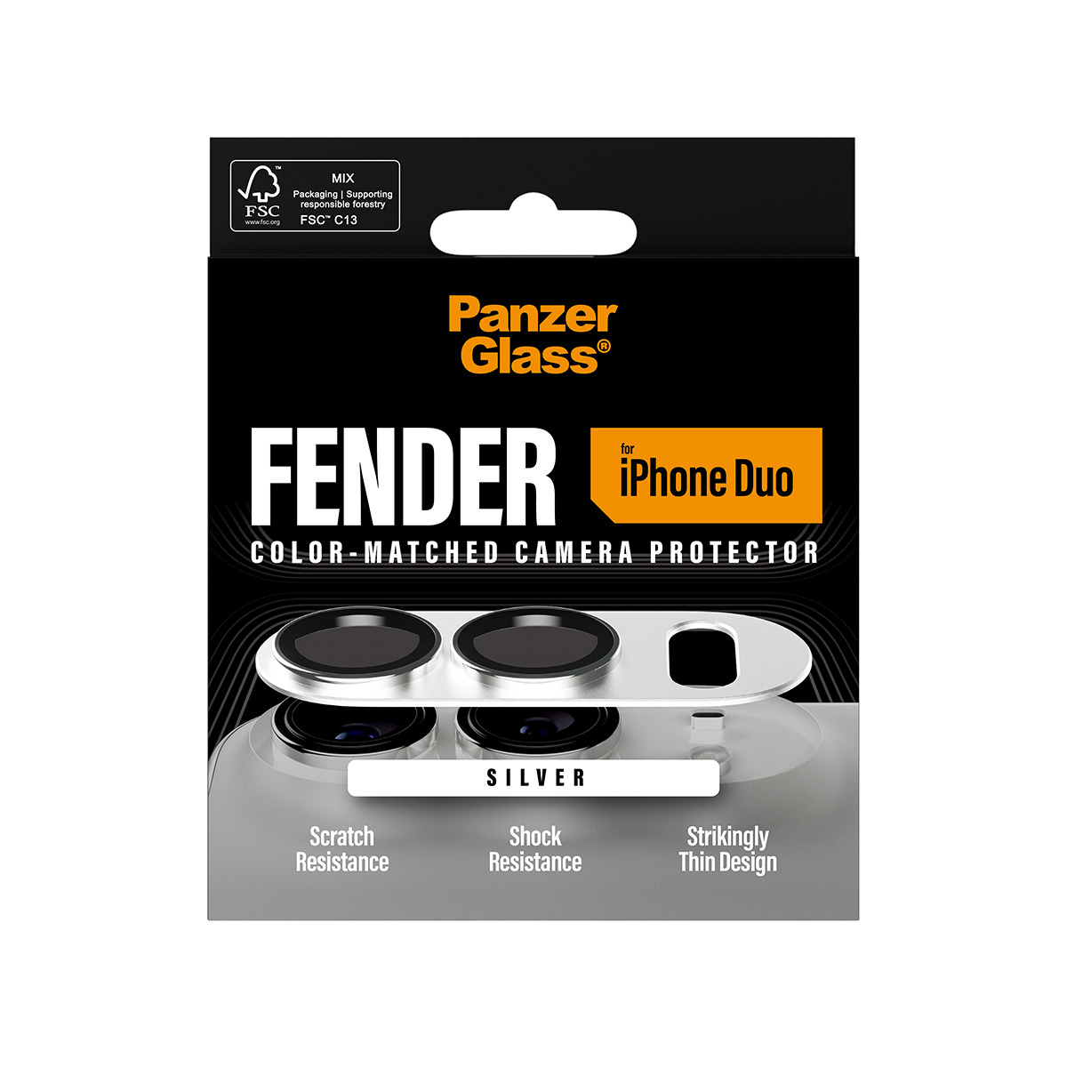 PanzerGlass � Fender Camera Lens Protector Silver iPhone Duo Protector de pantalla Apple 1 pieza(s)