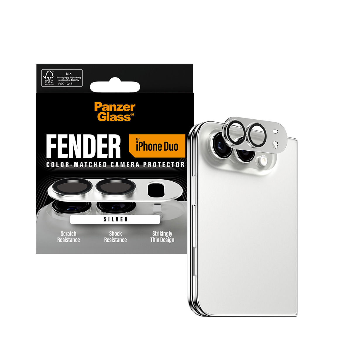 PanzerGlass � Fender Camera Lens Protector Silver iPhone Duo Protector de pantalla Apple 1 pieza(s)